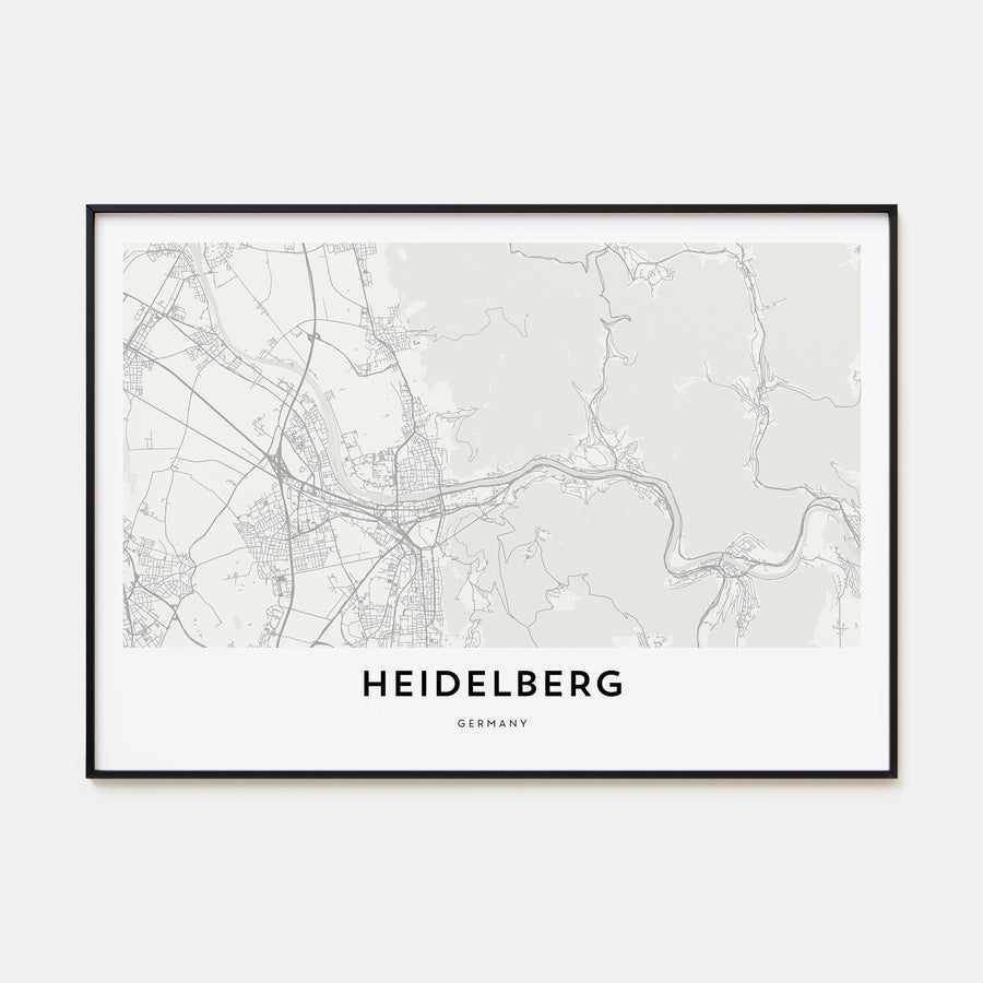 Heidelberg Map Landscape Poster