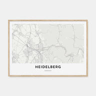 Heidelberg Map Landscape Poster