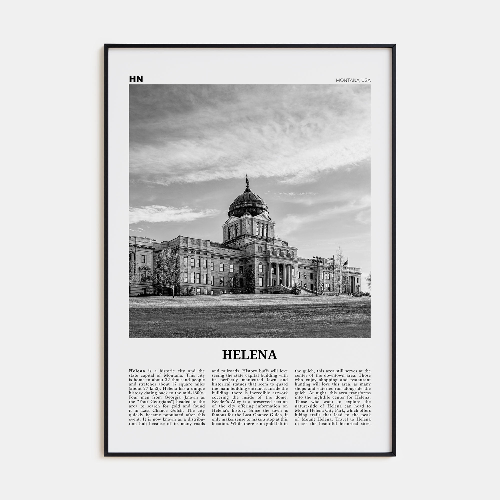 Helena Travel B&W No 1 Poster