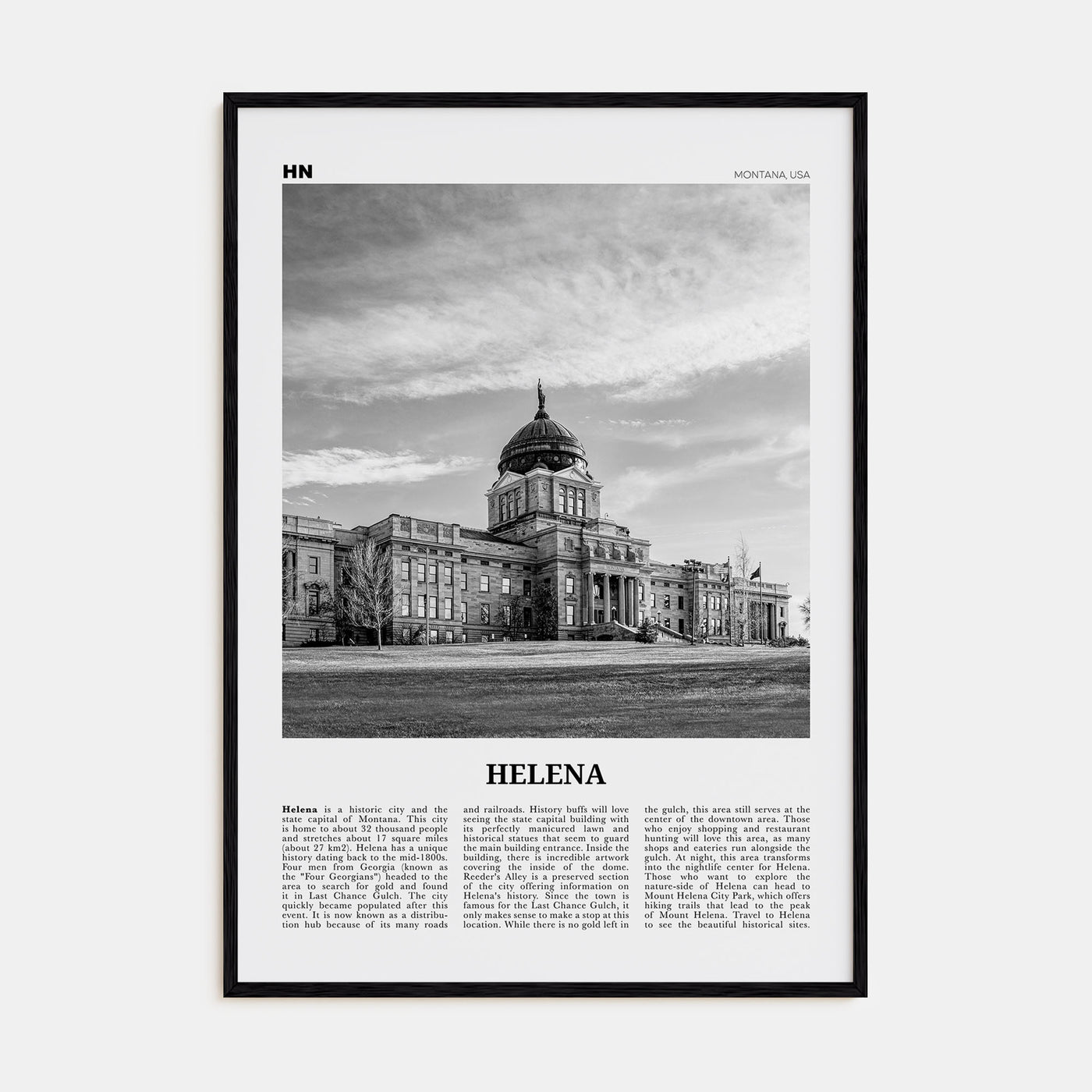 Helena Travel B&W No 1 Poster