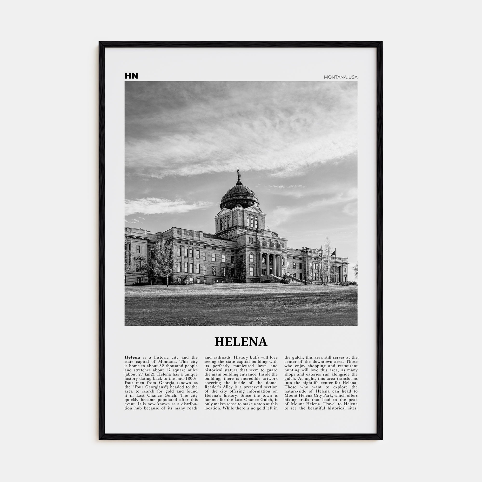 Helena Travel B&W No 1 Poster