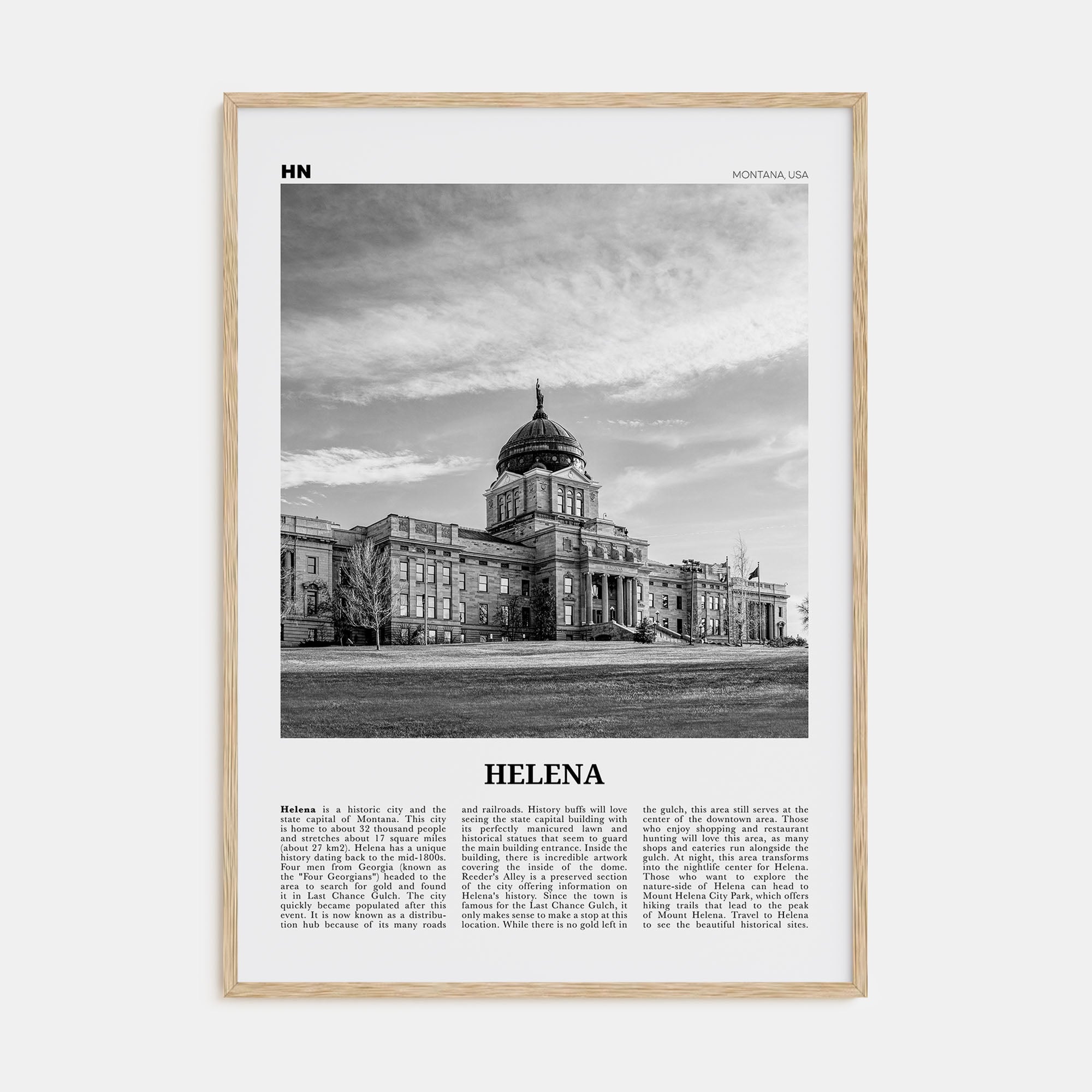 Helena Travel B&W No 1 Poster