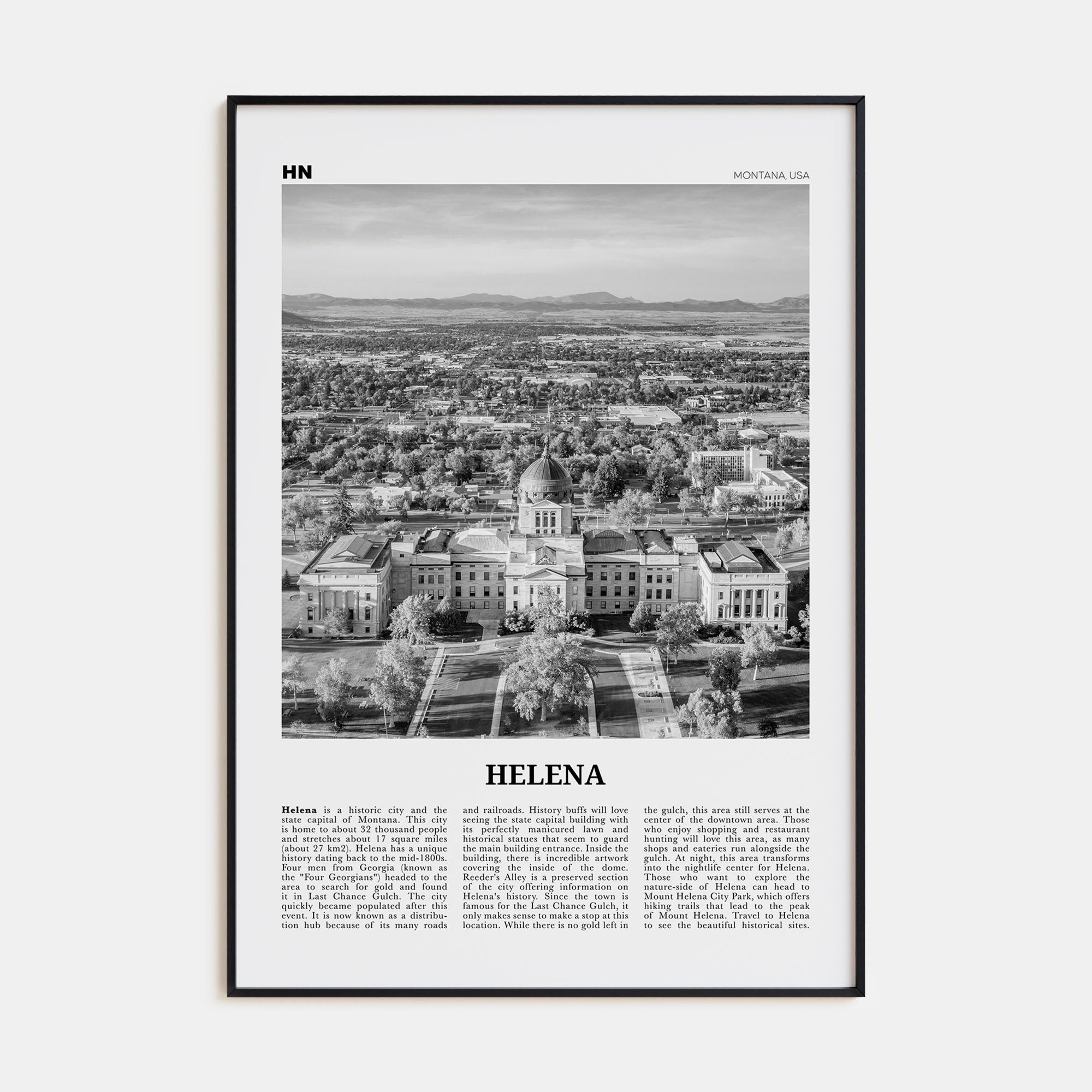 Helena Travel B&W No 2 Poster