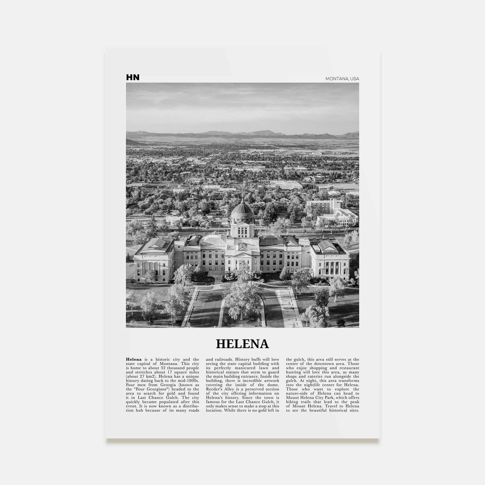 Helena Travel B&W No 2 Poster