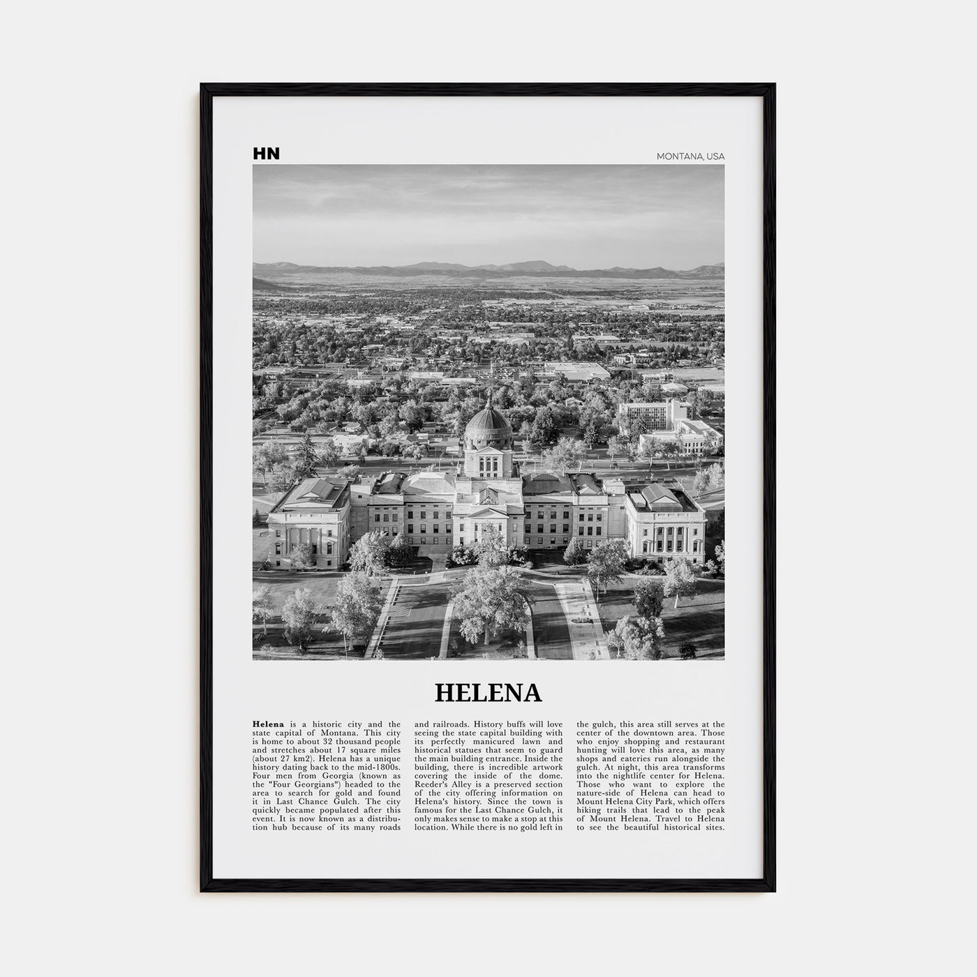 Helena Travel B&W No 2 Poster