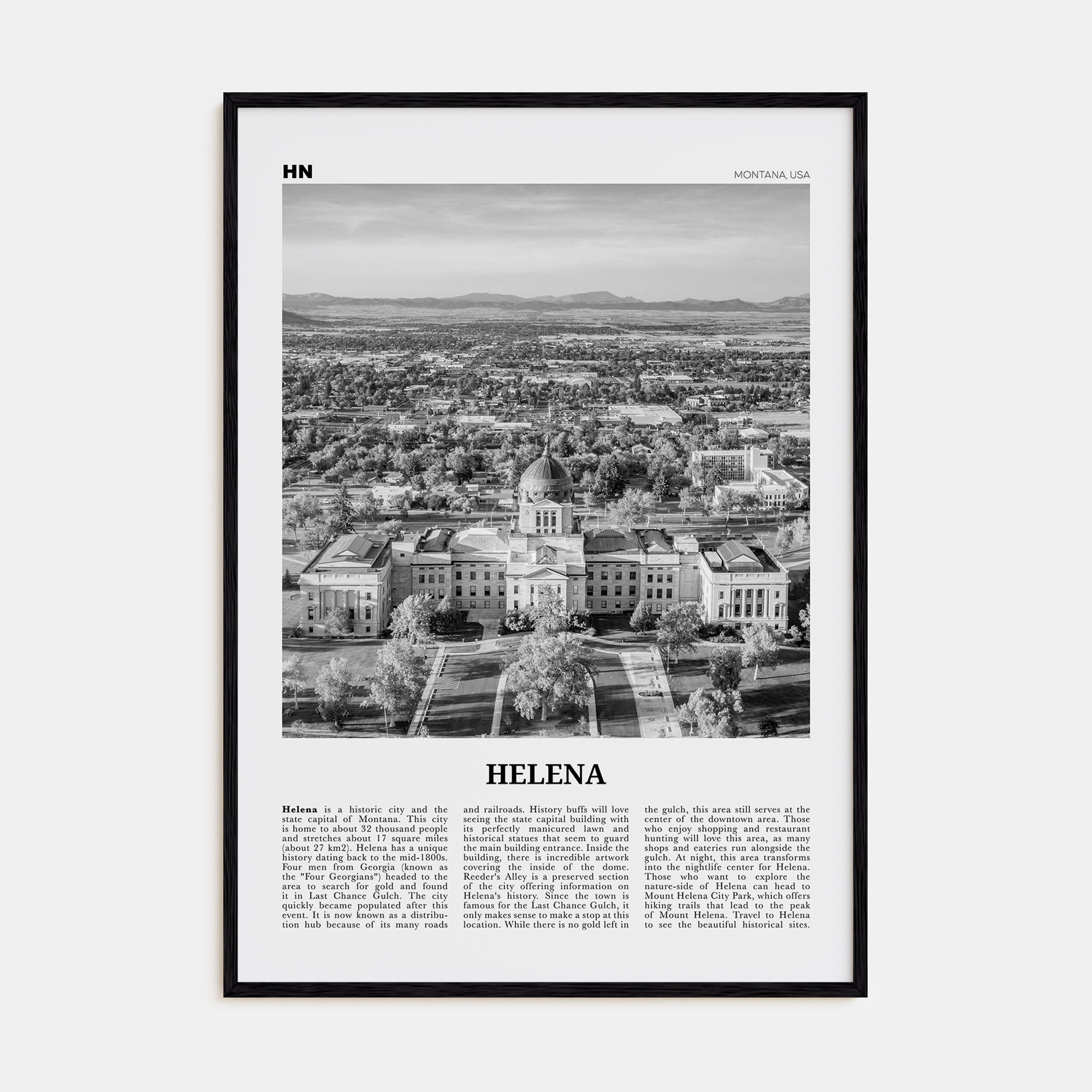 Helena Travel B&W No 2 Poster