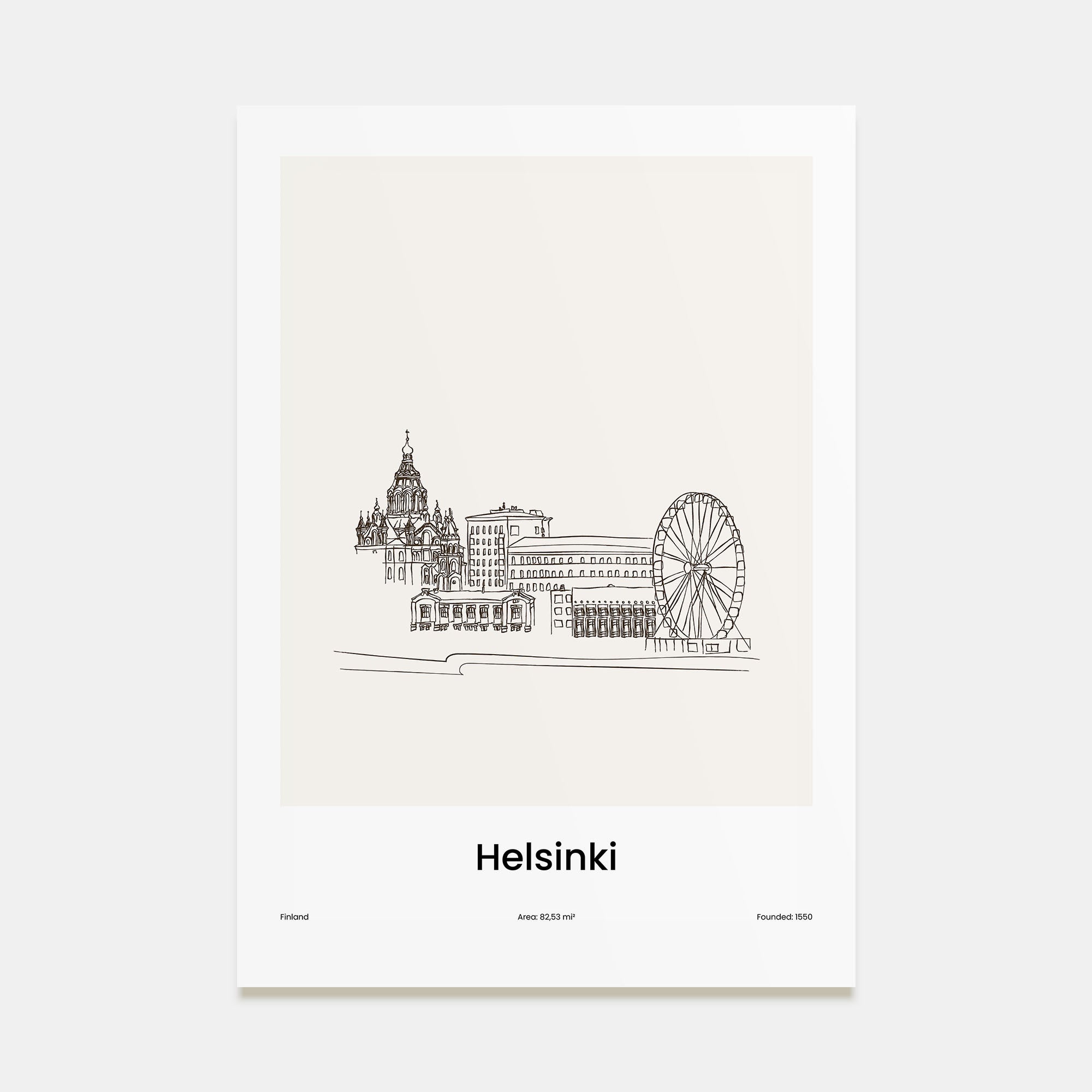 Helsinki Drawn Poster