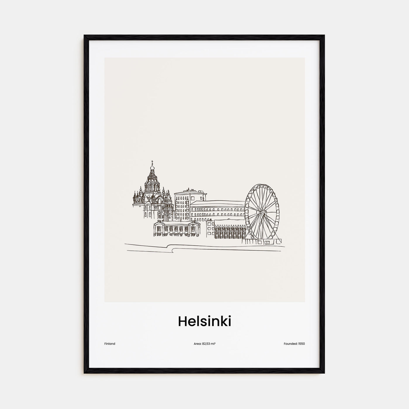 Helsinki Drawn Poster