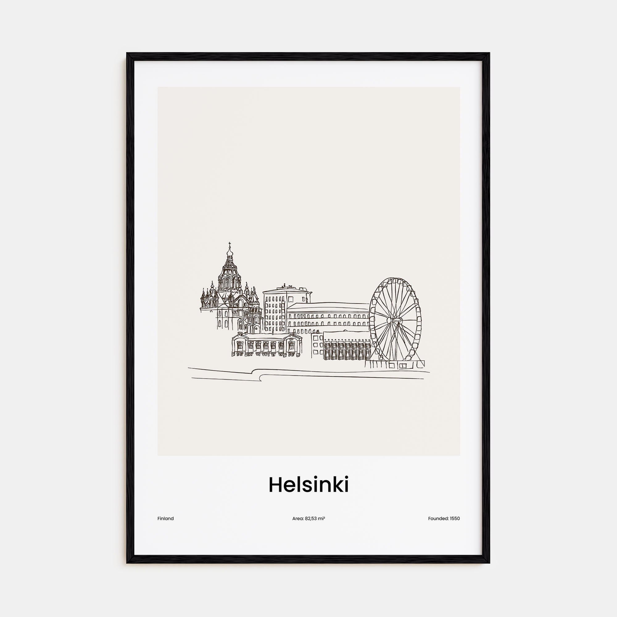 Helsinki Drawn Poster