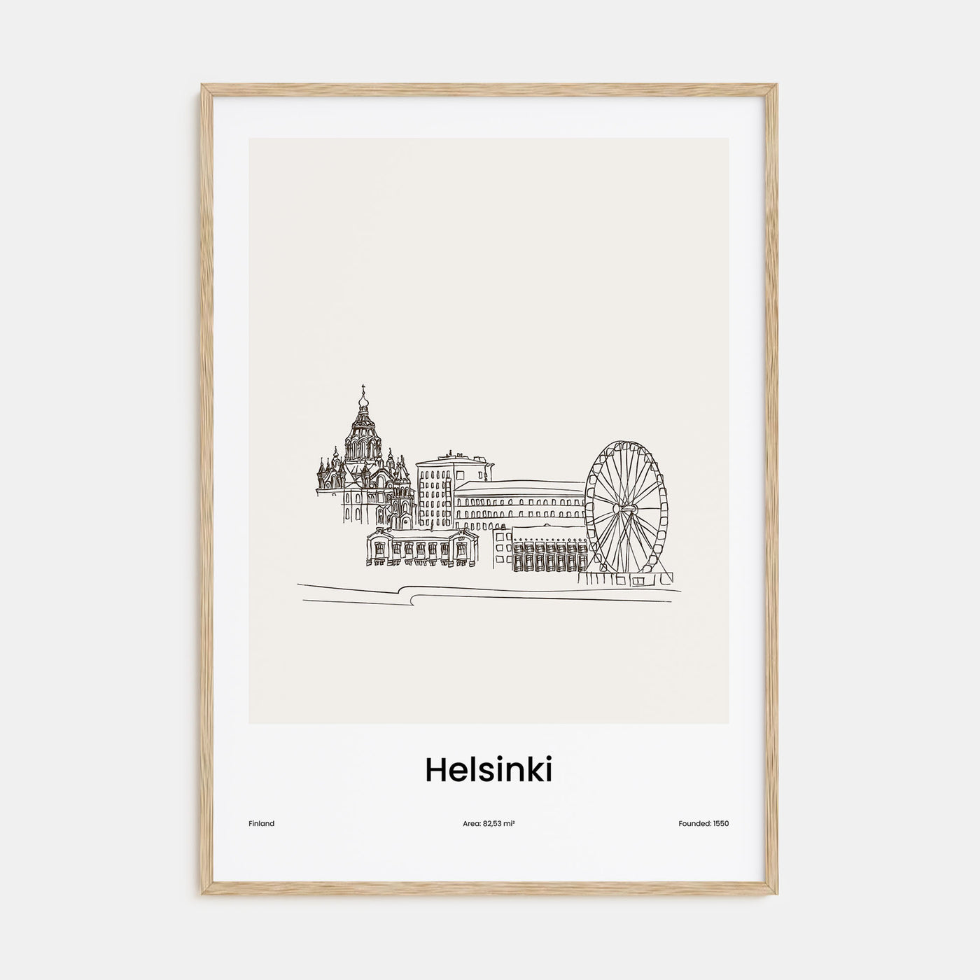 Helsinki Drawn Poster