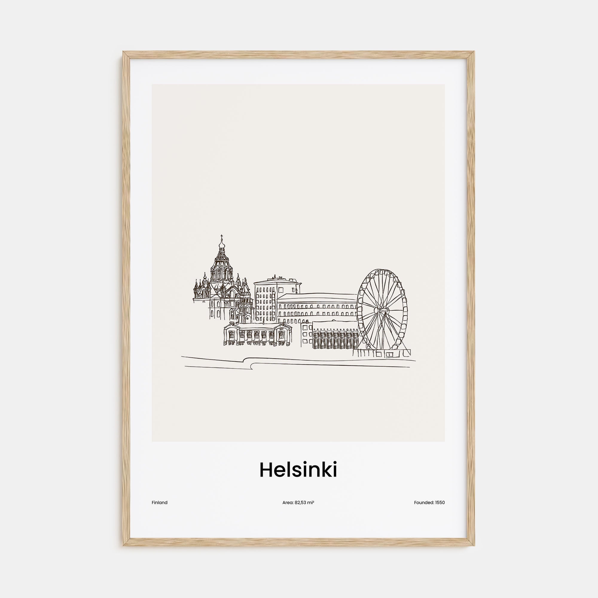 Helsinki Drawn Poster