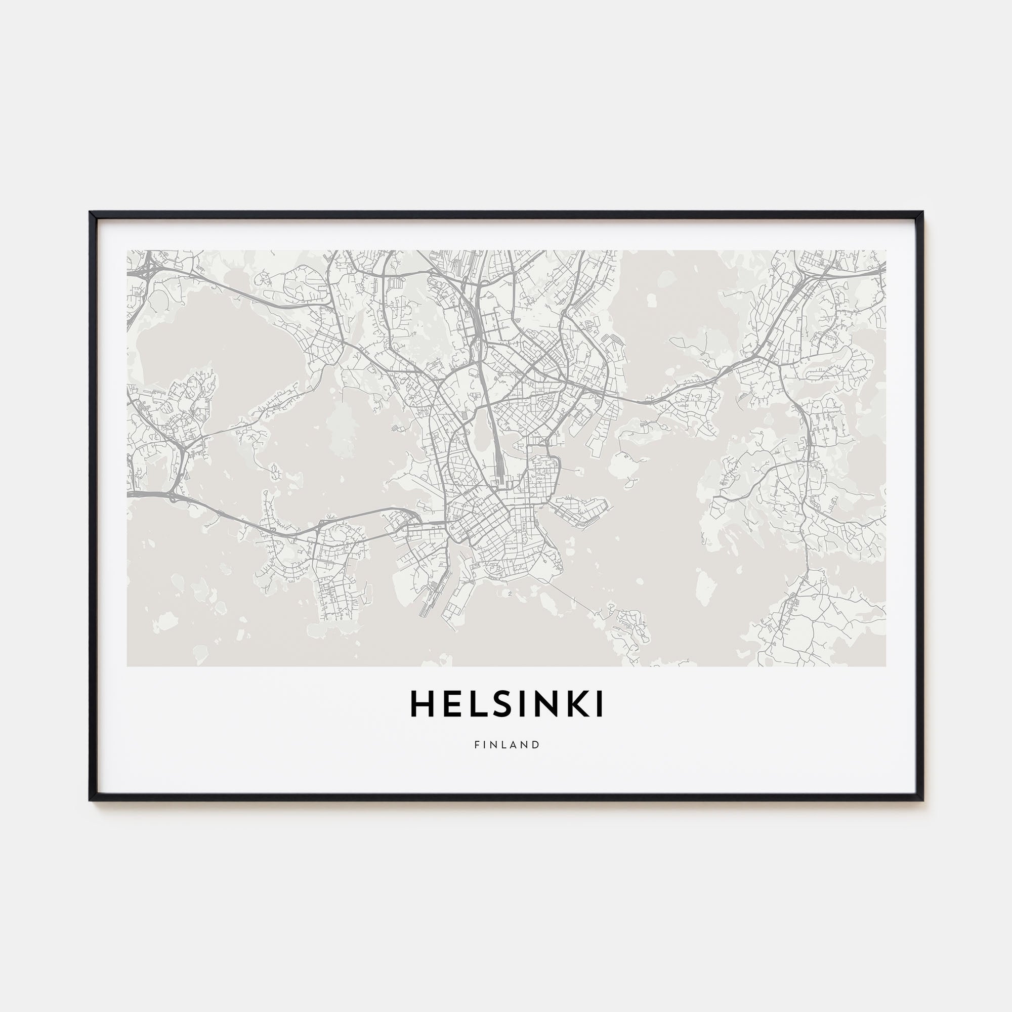 Helsinki Map Landscape Poster
