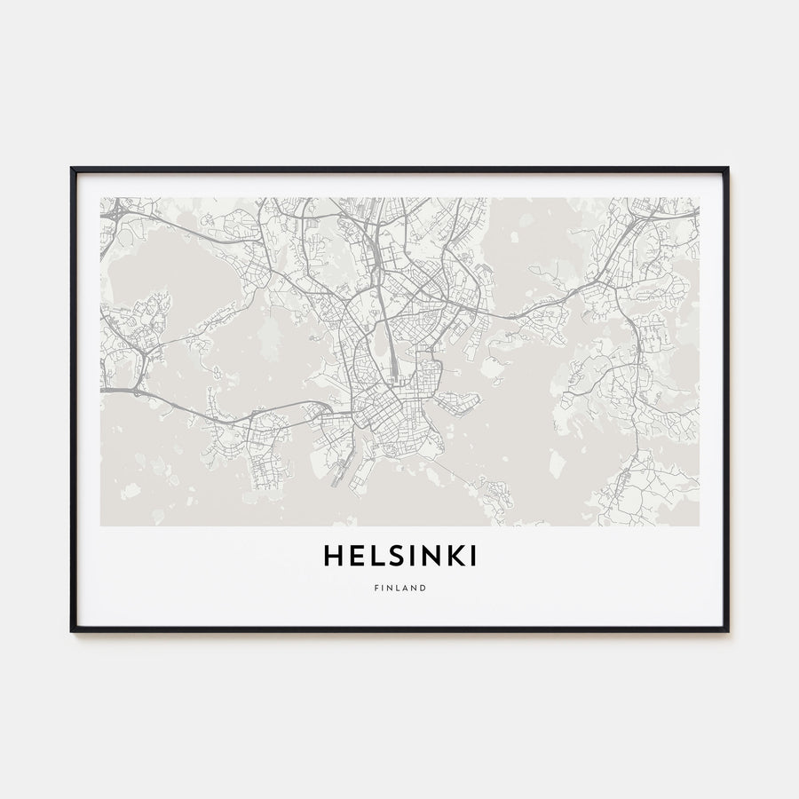 Helsinki Map Landscape Poster