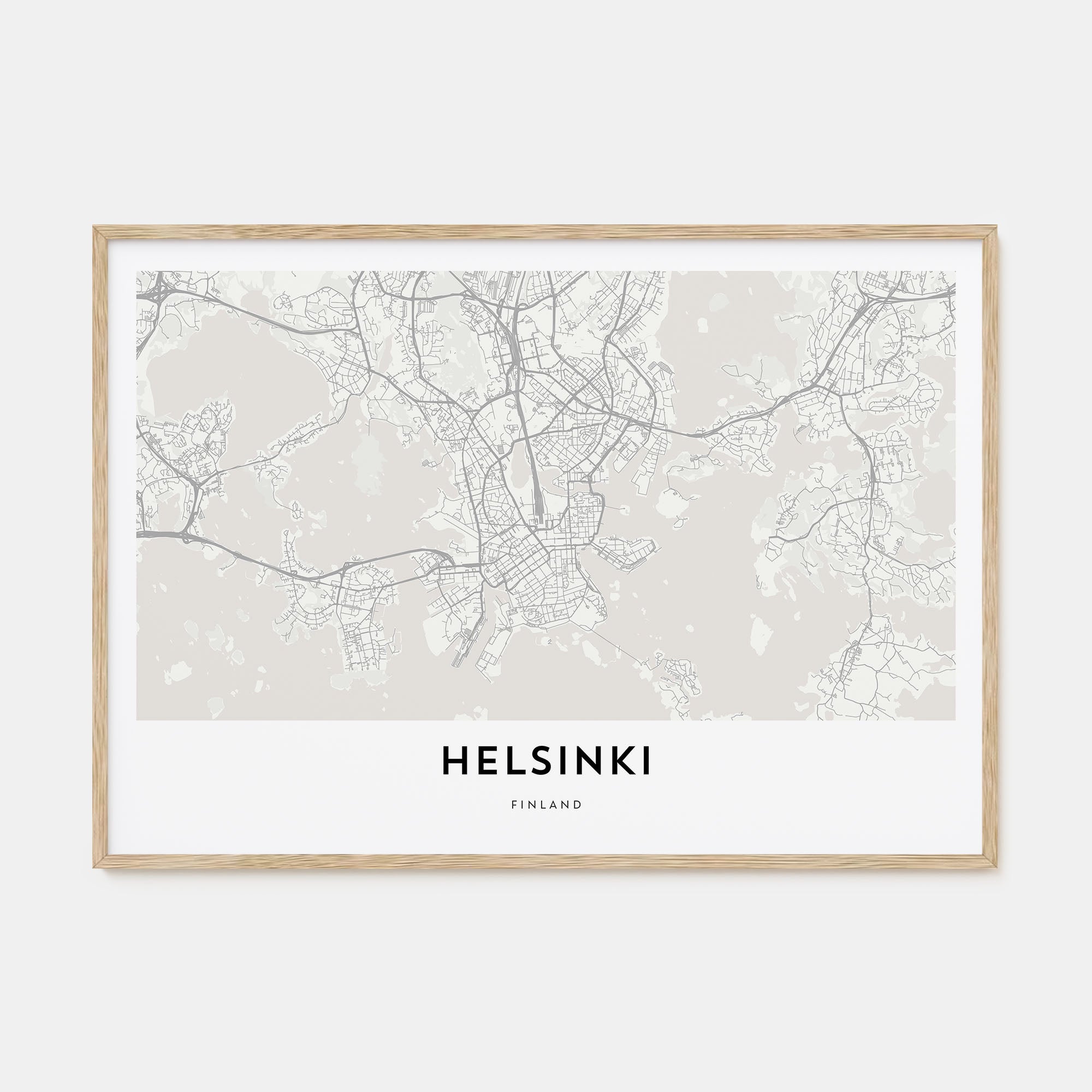 Helsinki Map Landscape Poster
