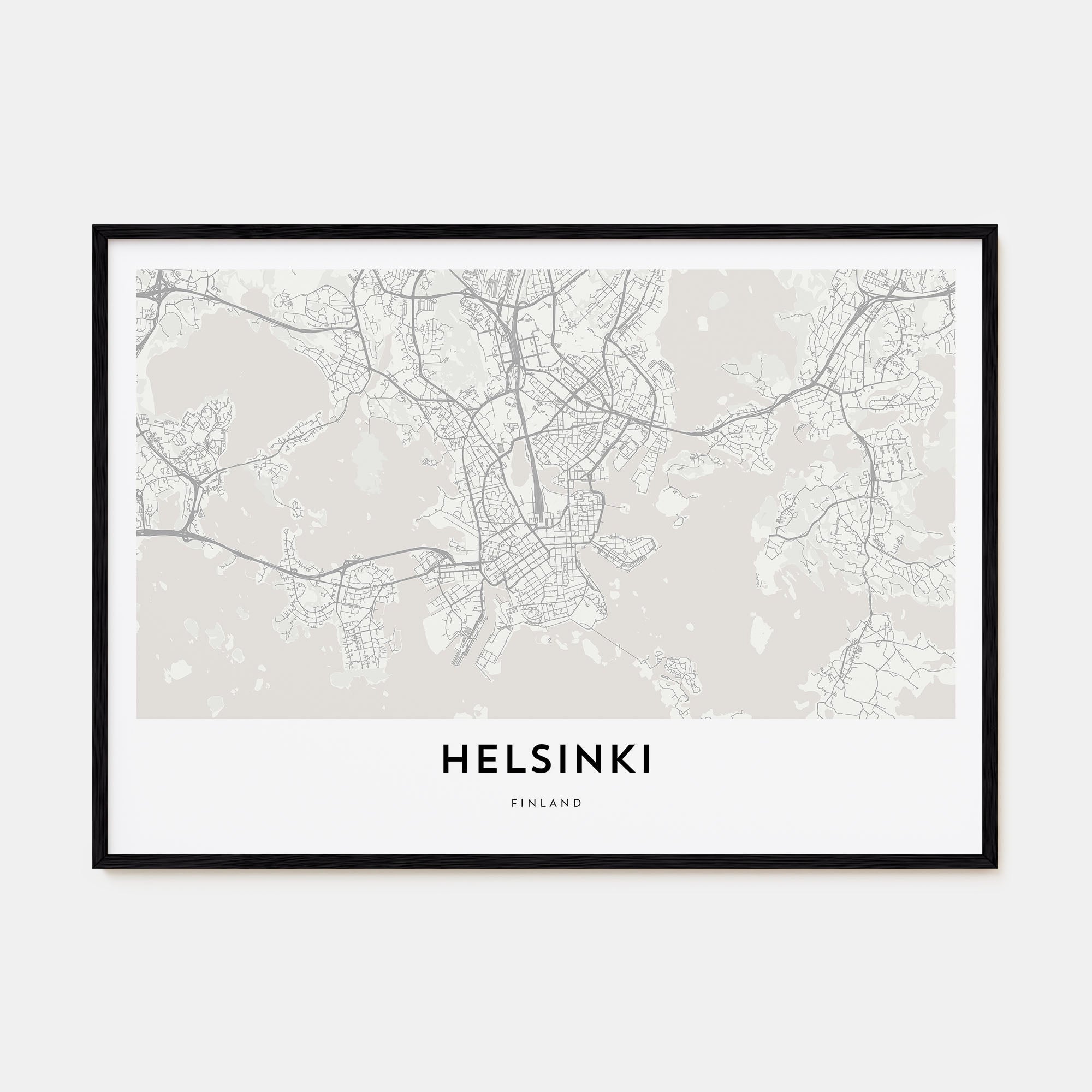 Helsinki Map Landscape Poster