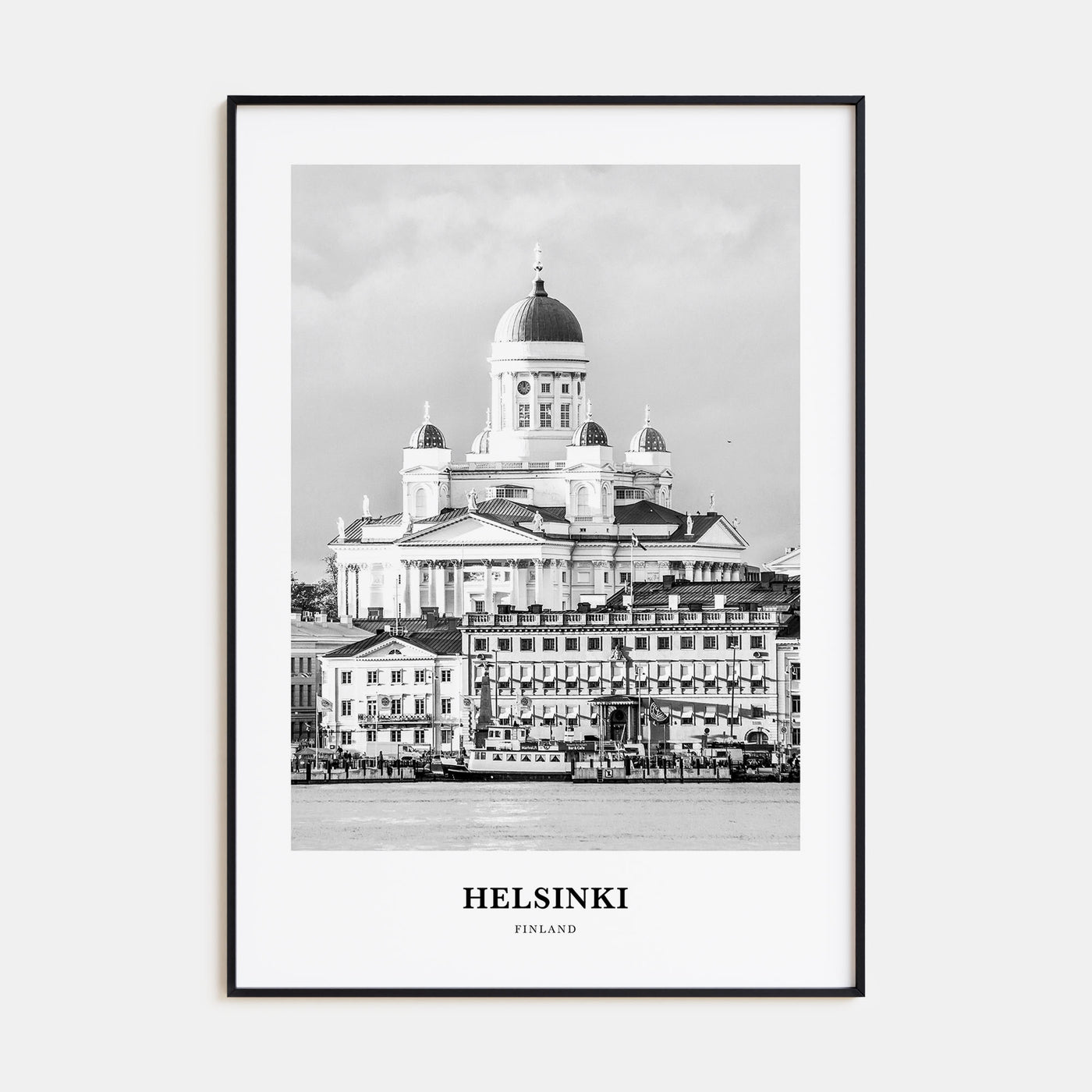 Helsinki Portrait B&W Poster