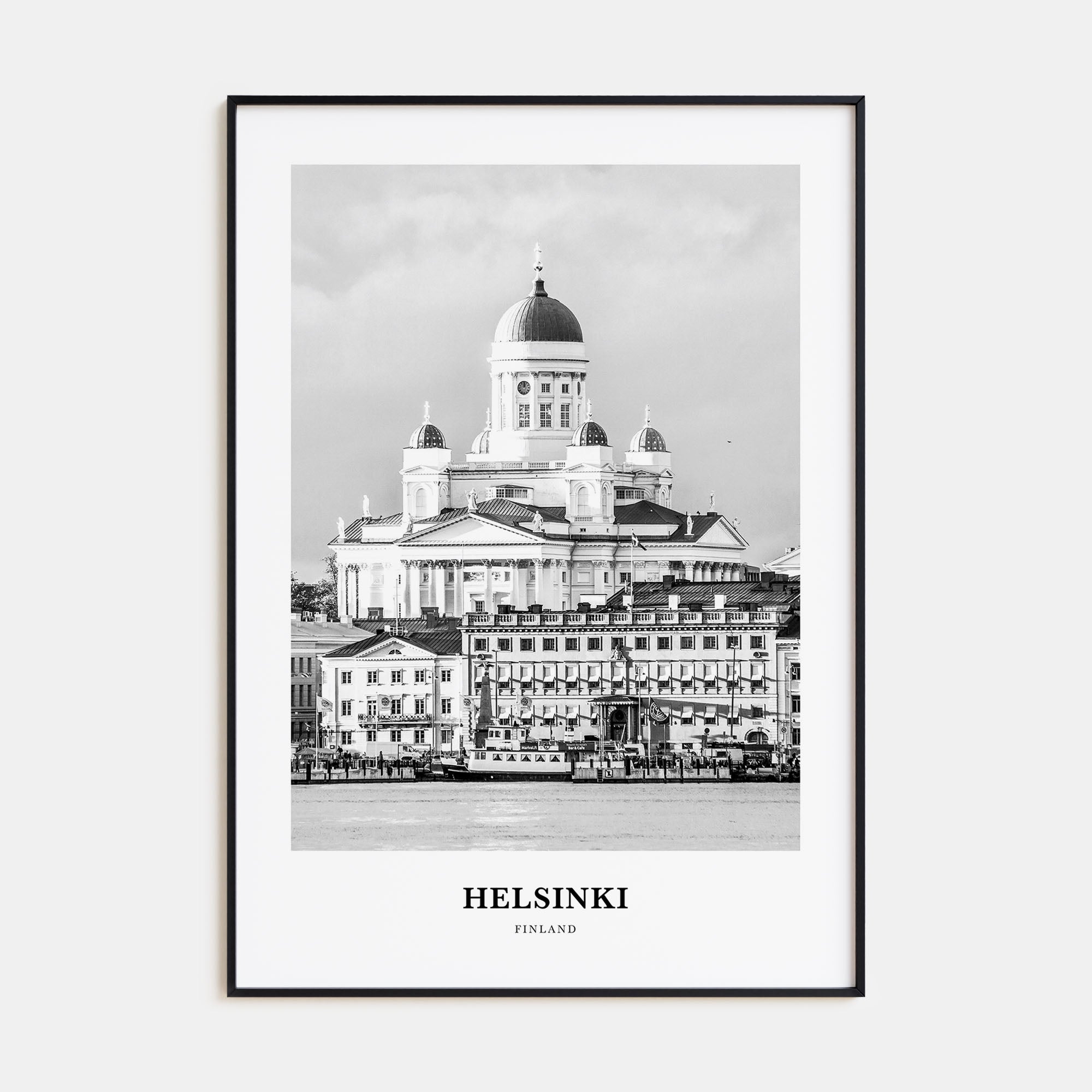Helsinki Portrait B&W Poster