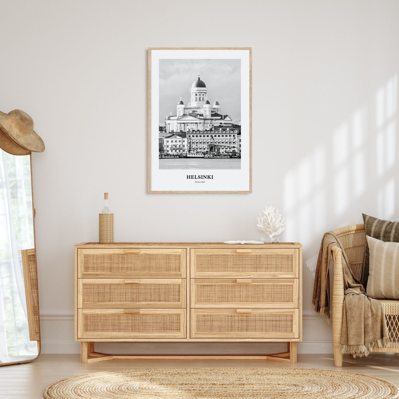 Helsinki Portrait B&W Poster