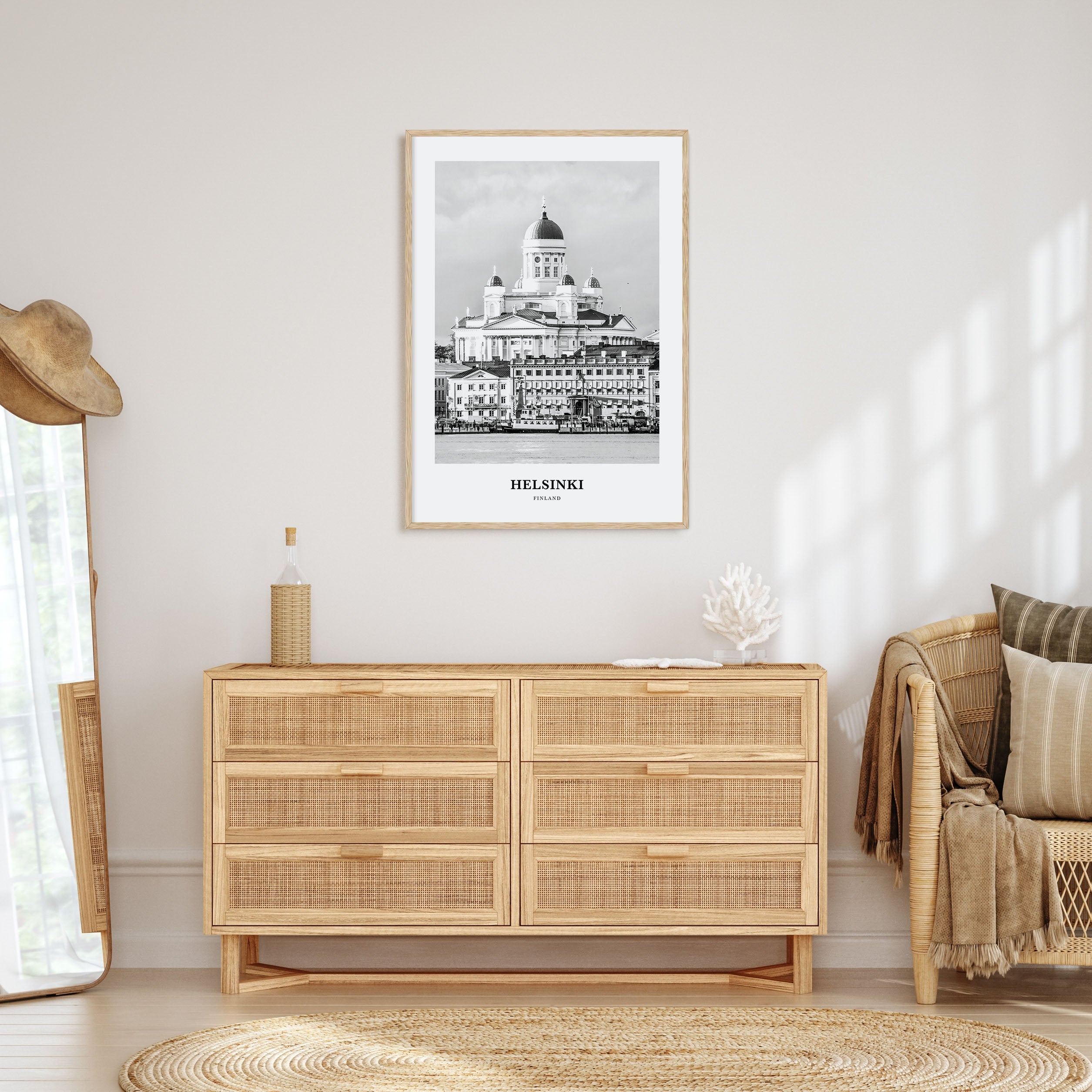 Helsinki Portrait B&W Poster