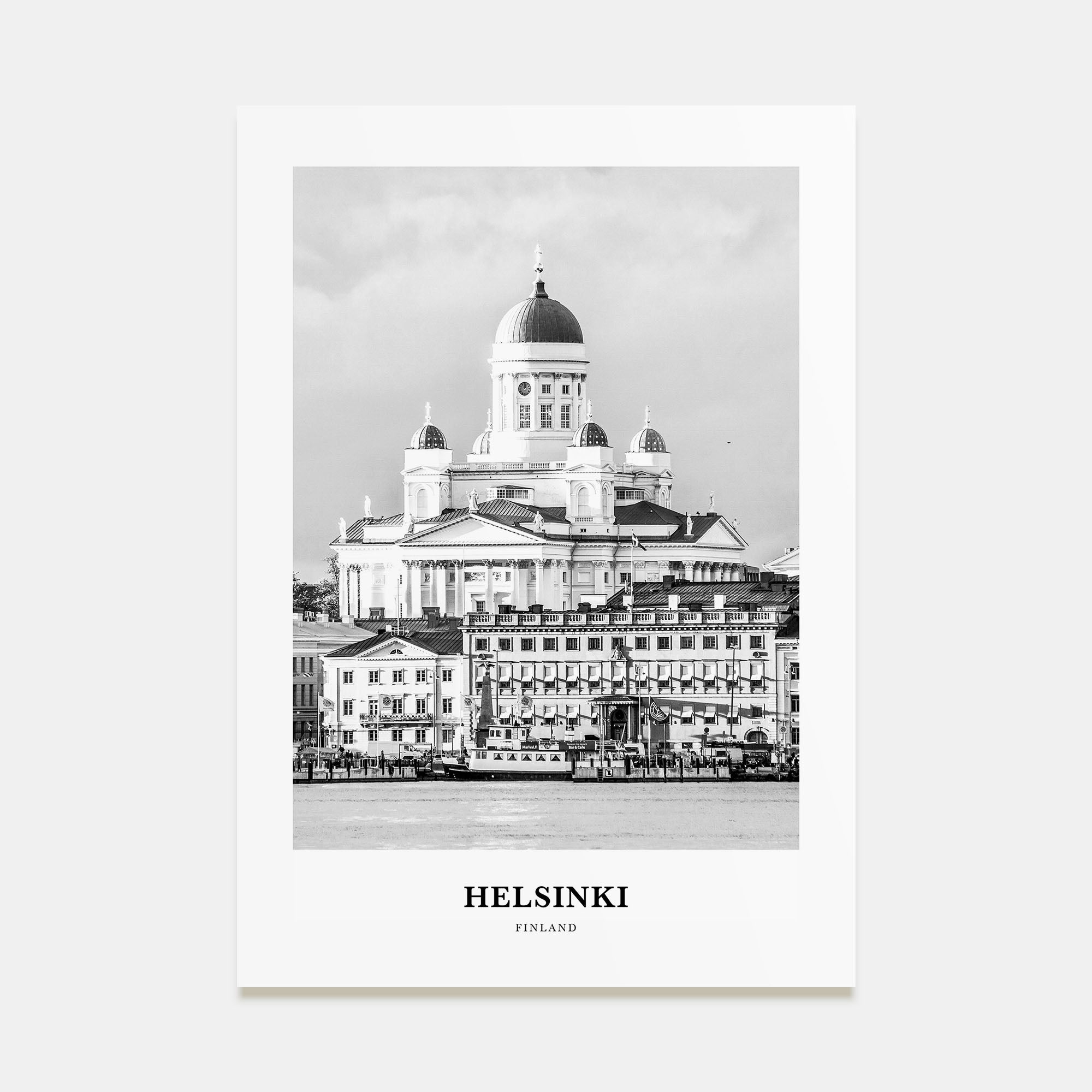 Helsinki Portrait B&W Poster