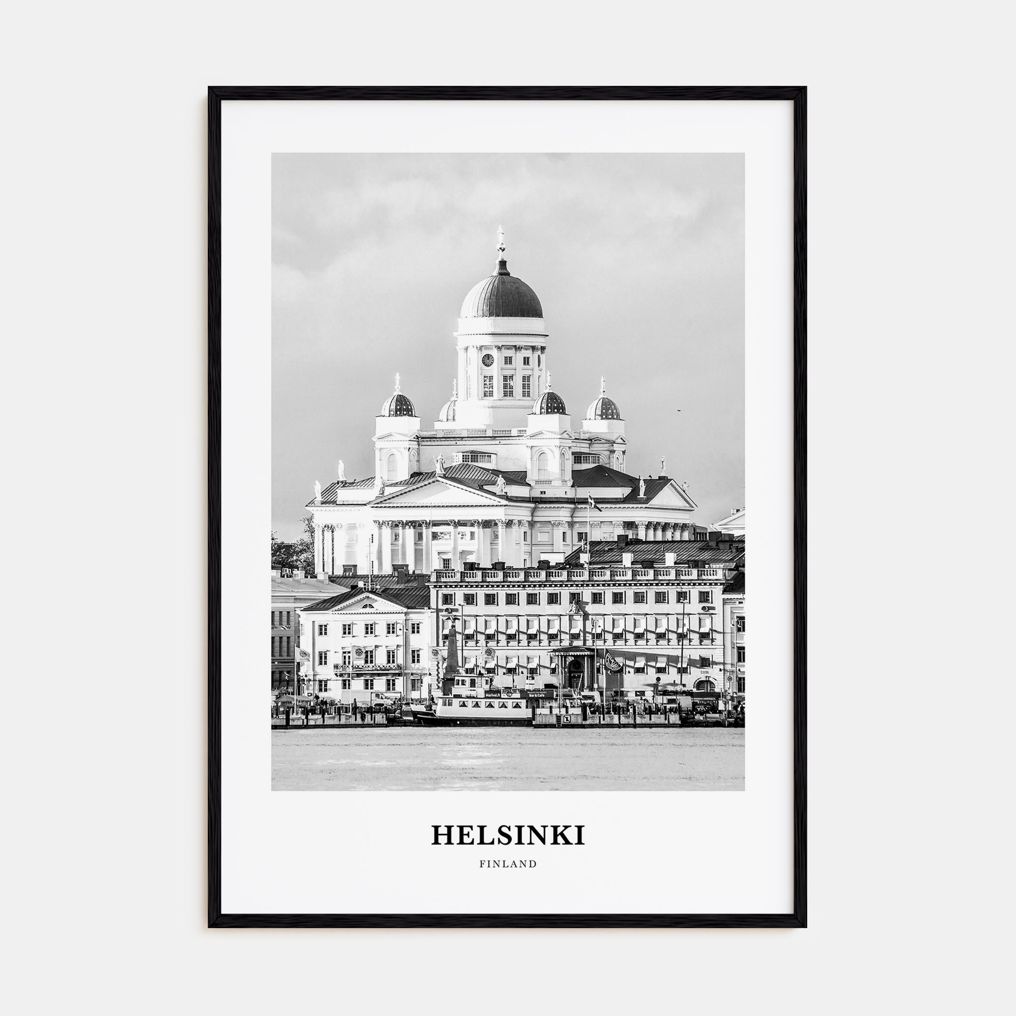 Helsinki Portrait B&W Poster