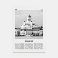 Helsinki Travel B&W Poster