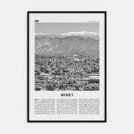 Hemet Travel B&W Poster