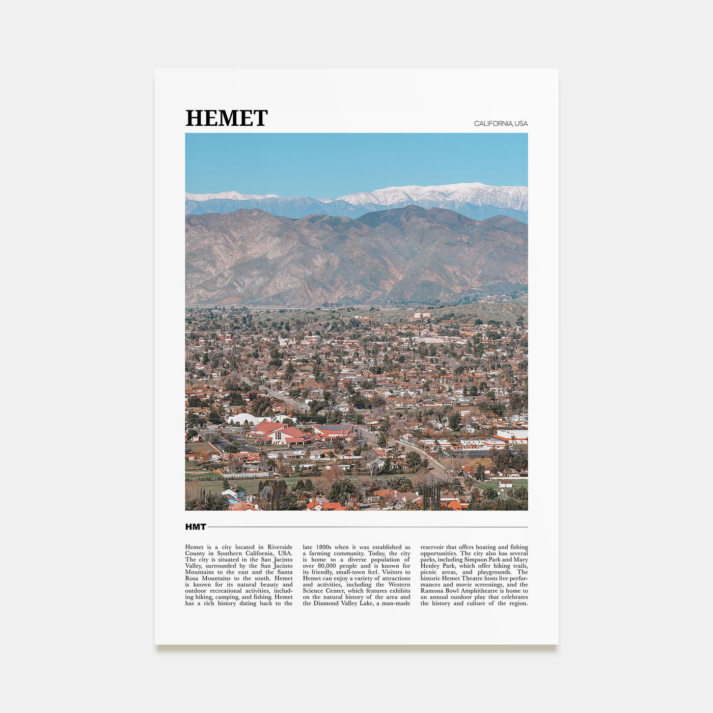 Hemet Travel Color Poster