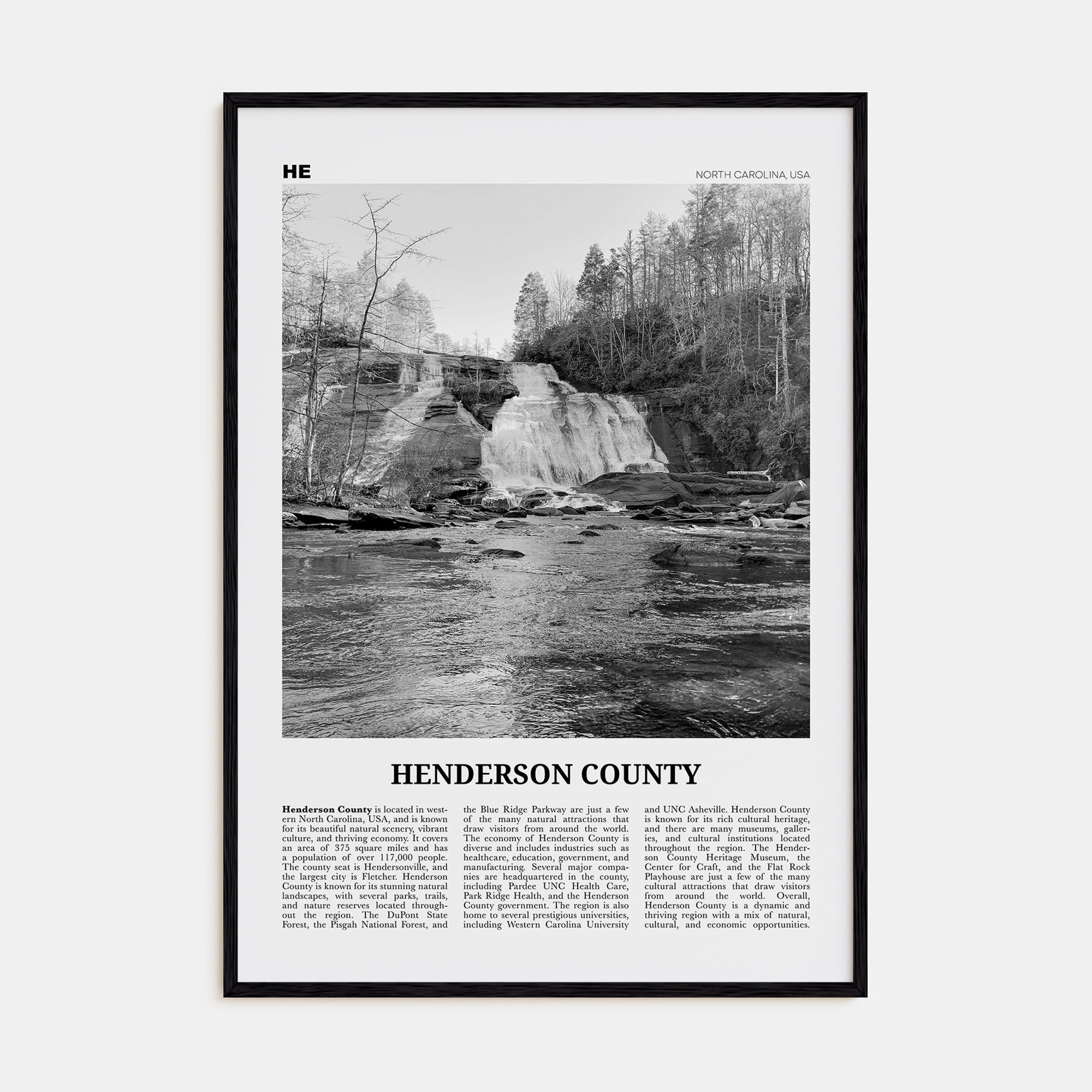Henderson County Travel B&W Poster