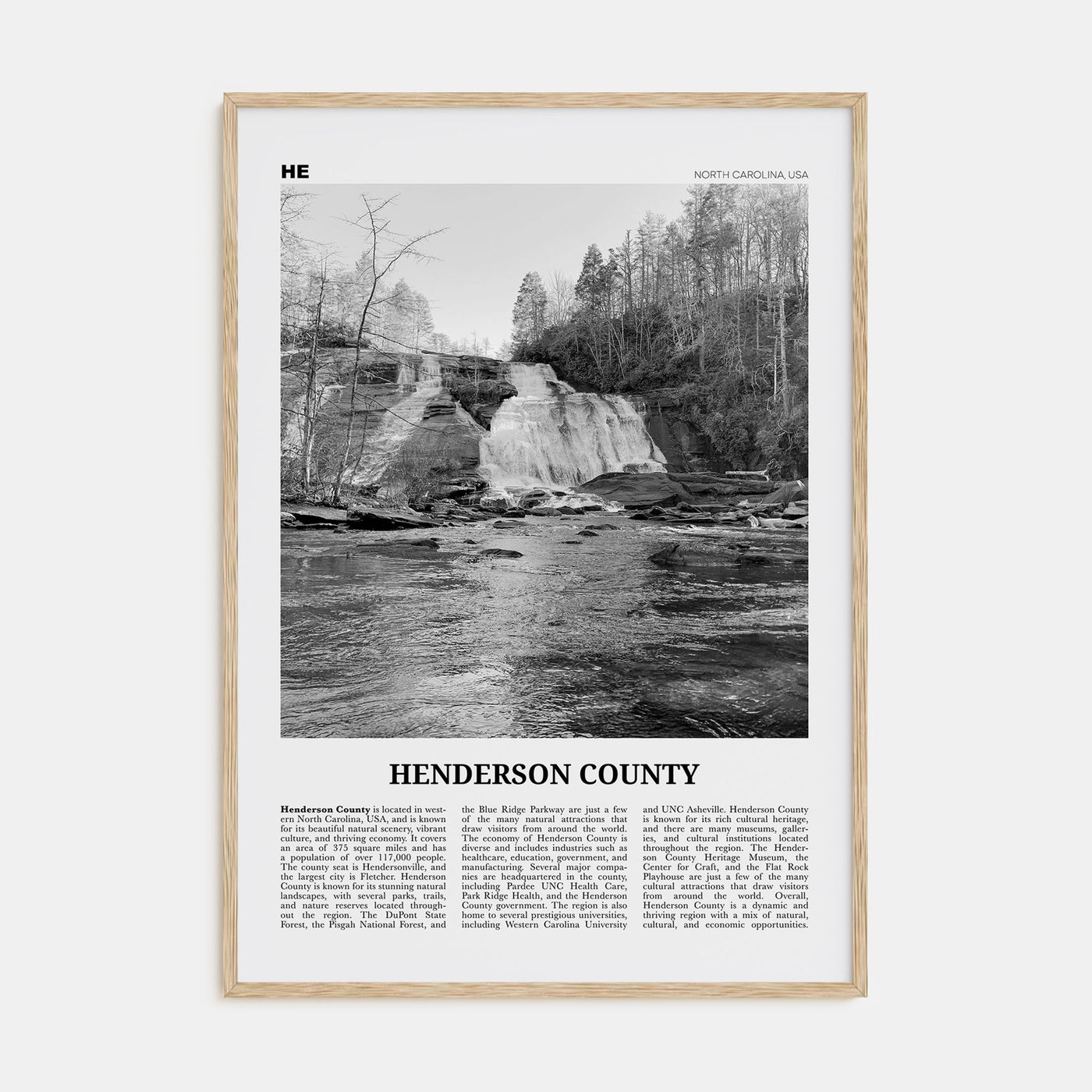 Henderson County Travel B&W Poster