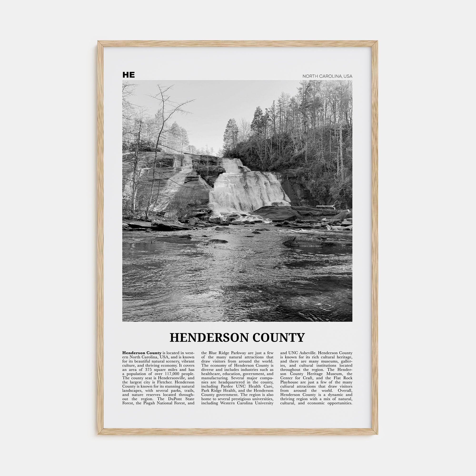 Henderson County Travel B&W Poster