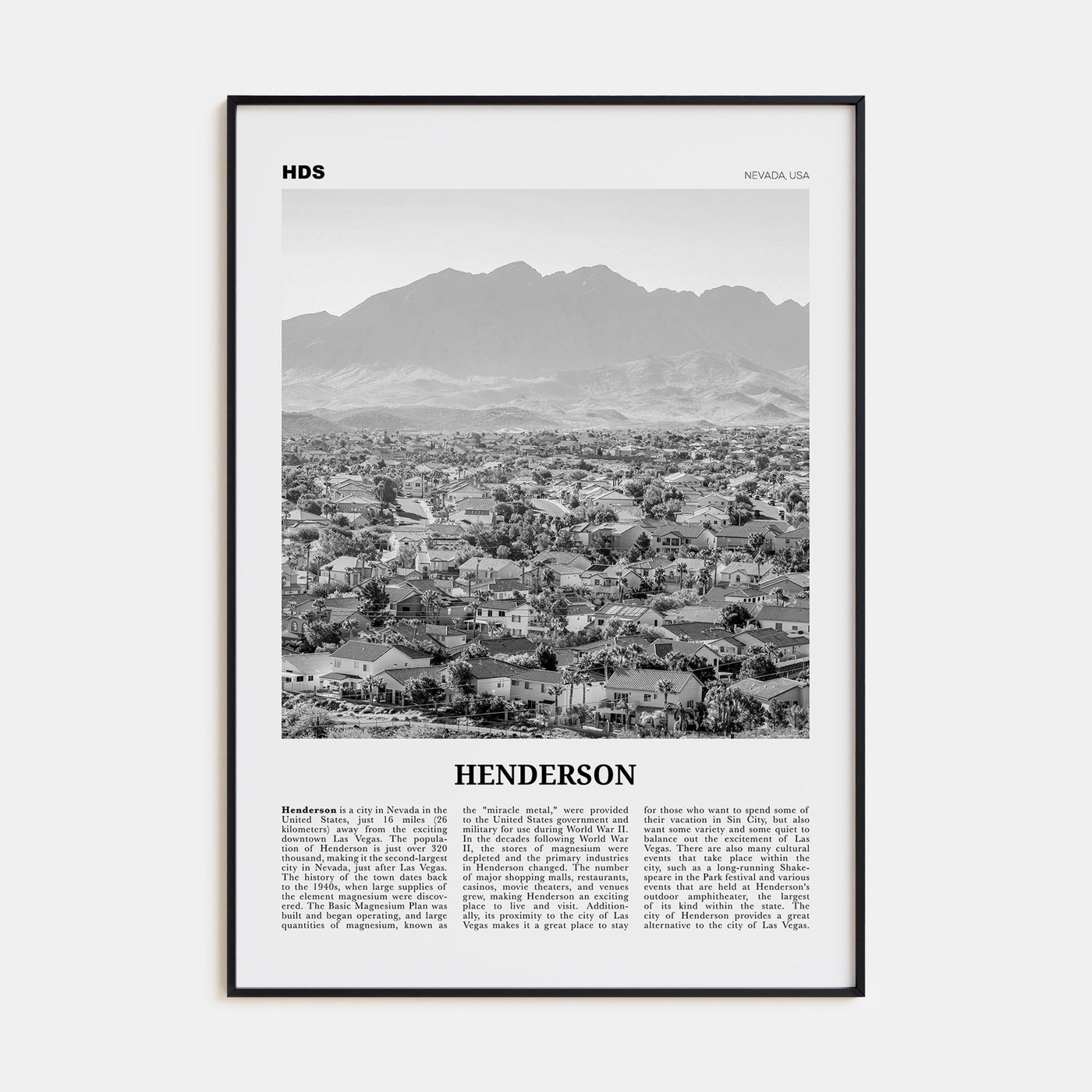 Henderson Travel B&W Poster