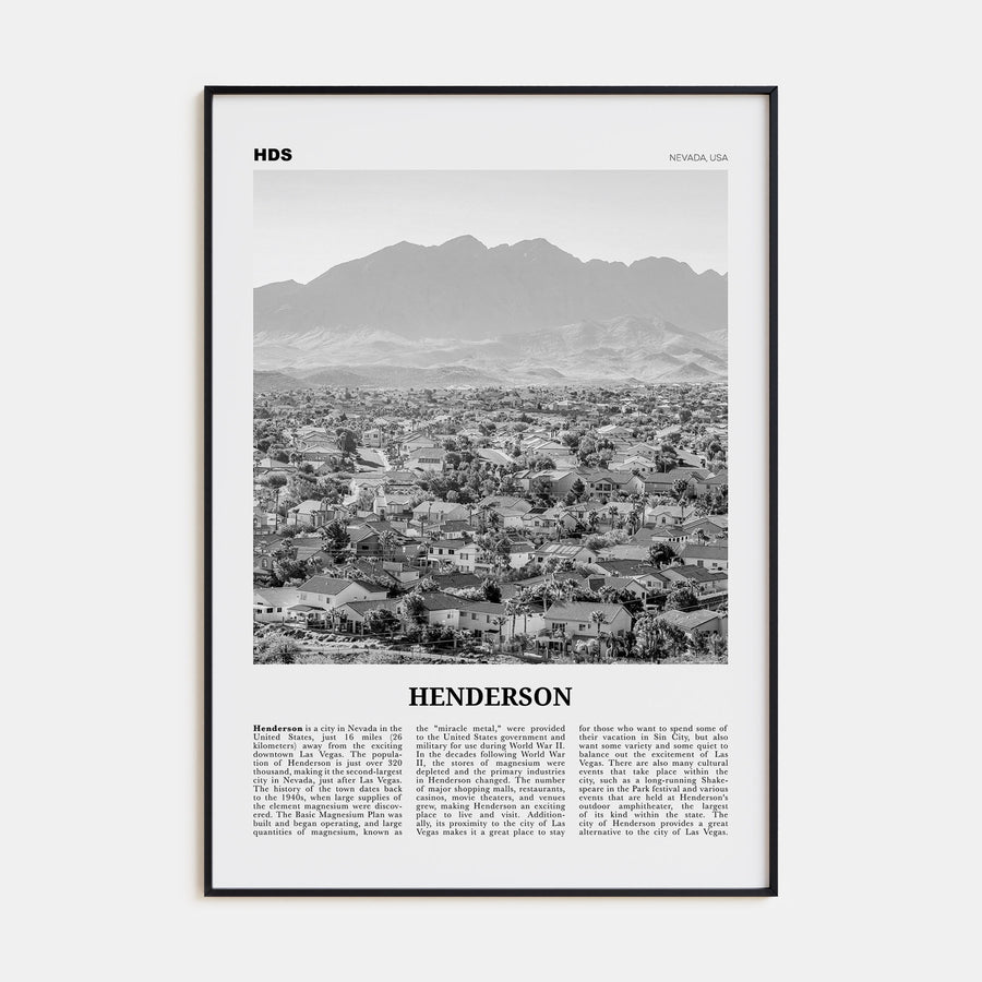 Henderson Travel B&W Poster