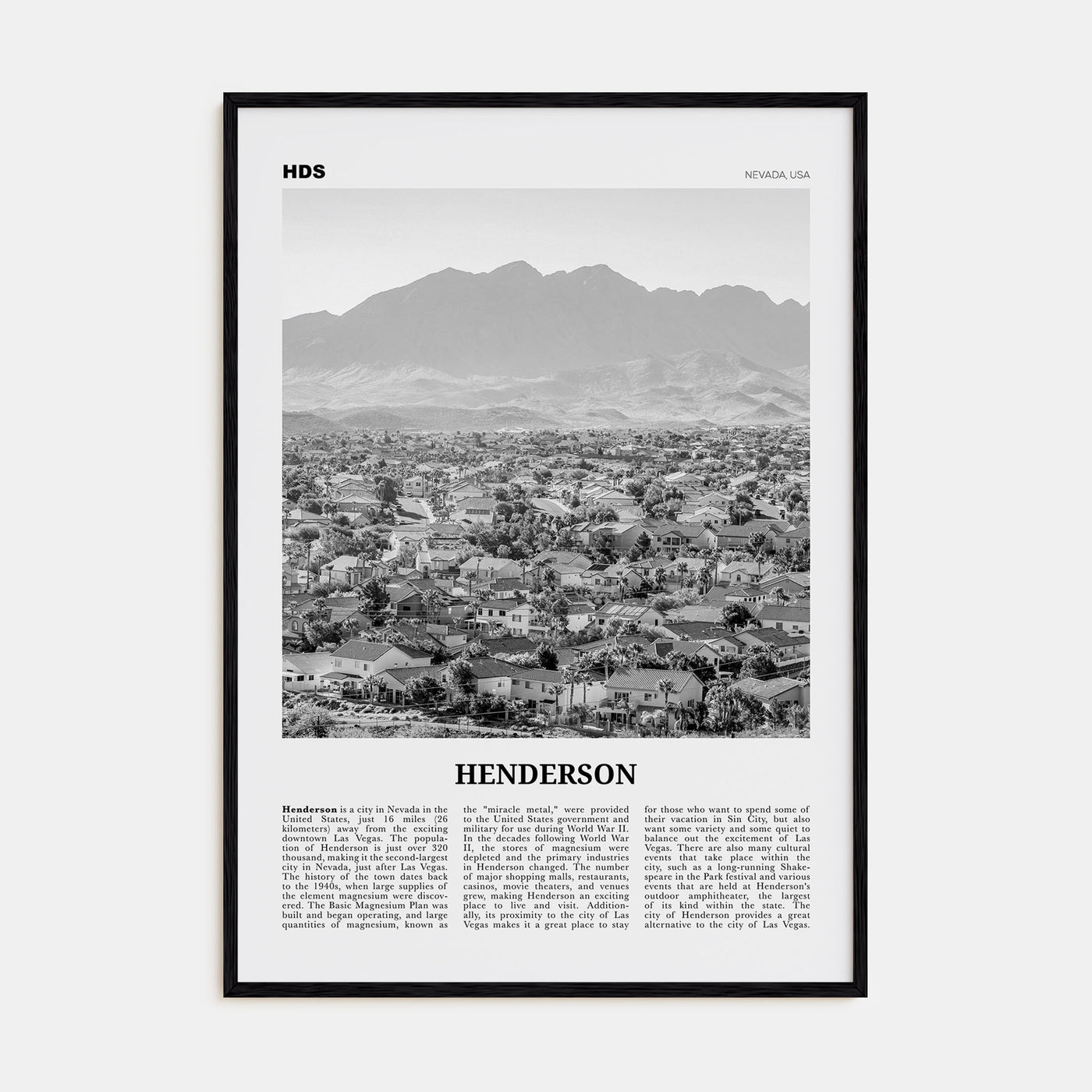 Henderson Travel B&W Poster