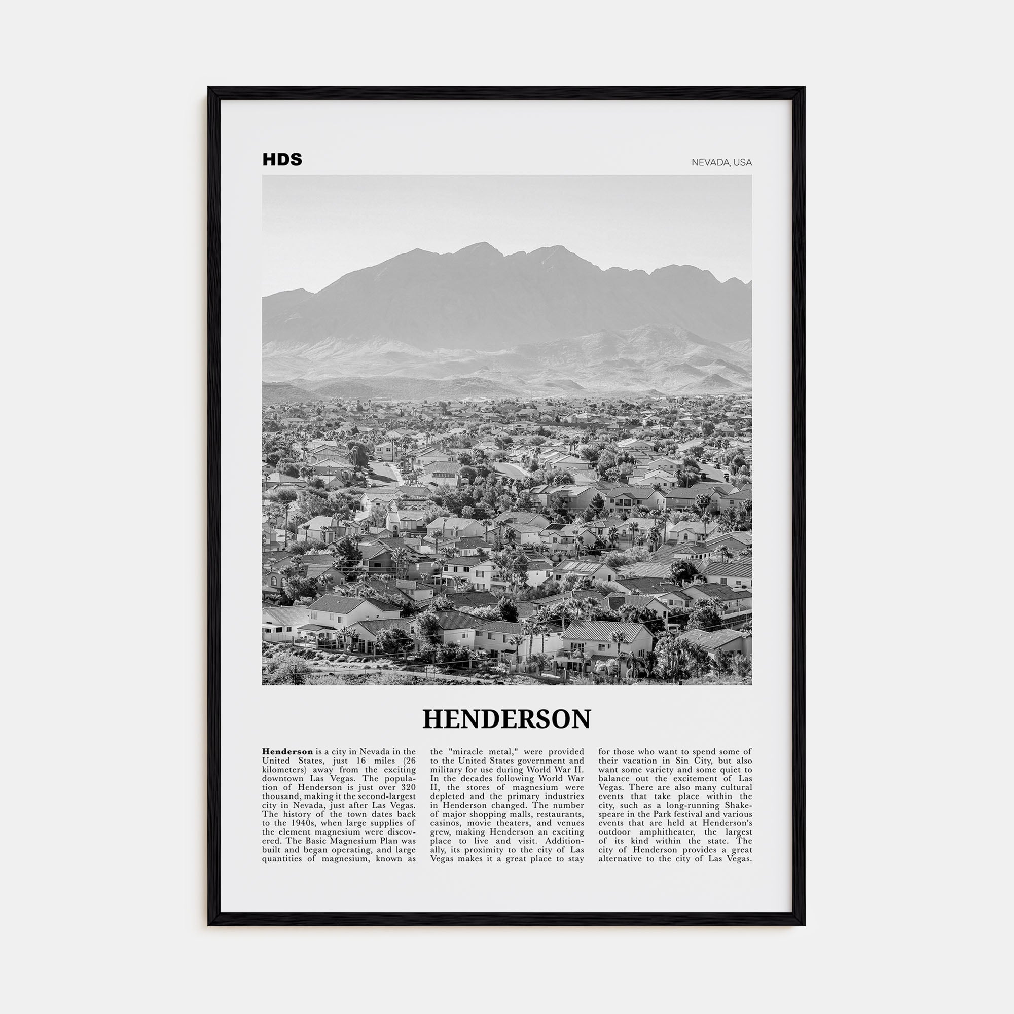 Henderson Travel B&W Poster