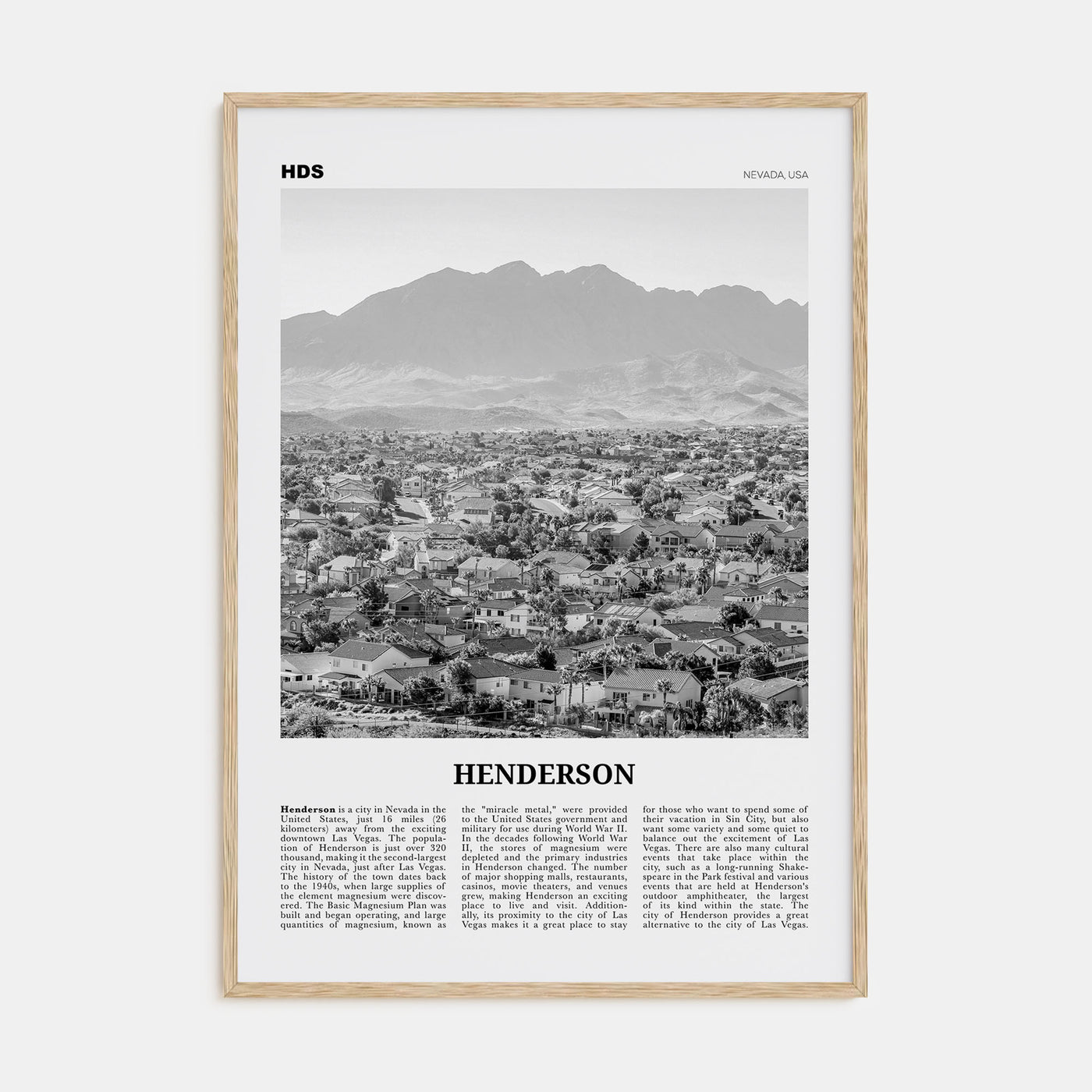 Henderson Travel B&W Poster