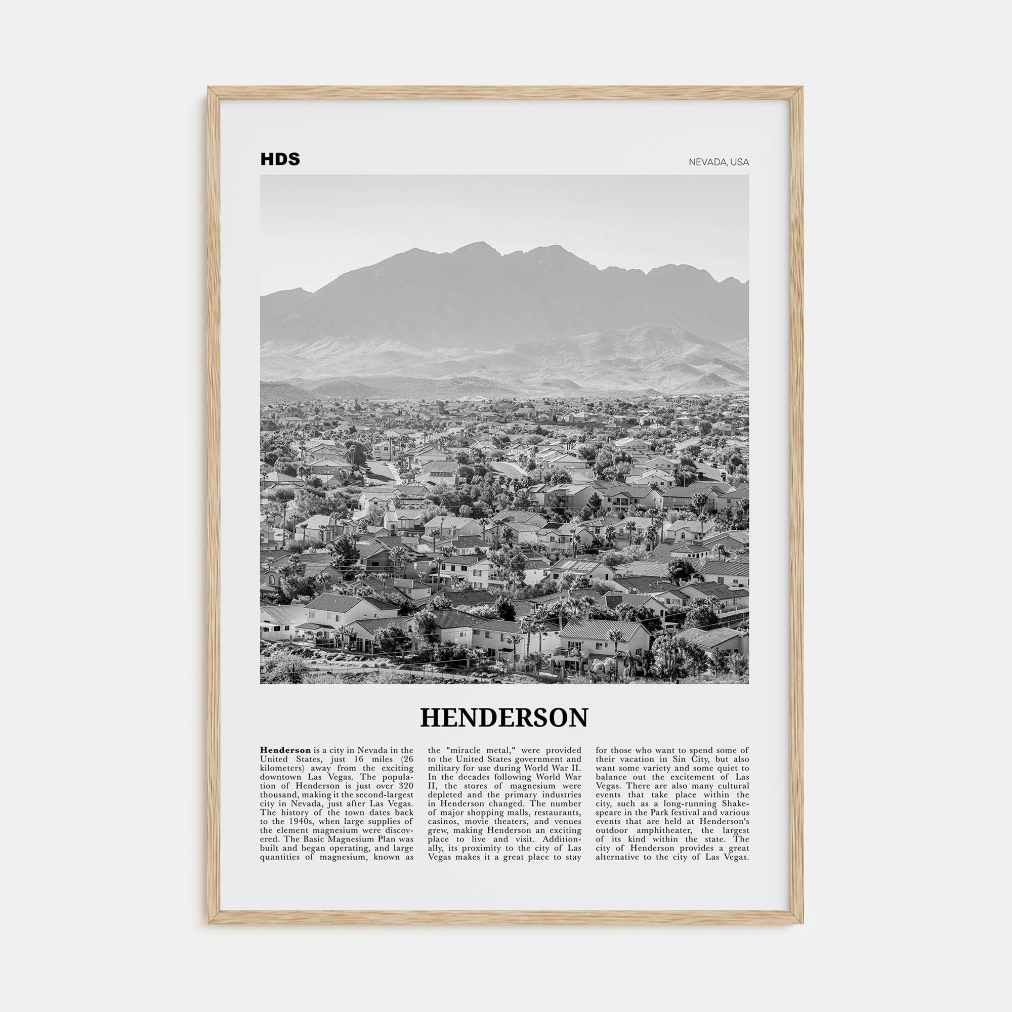 Henderson Travel B&W Poster