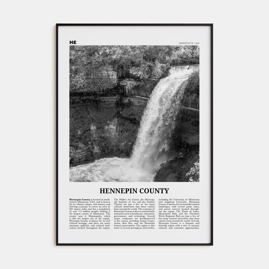 Hennepin County Travel B&W Poster