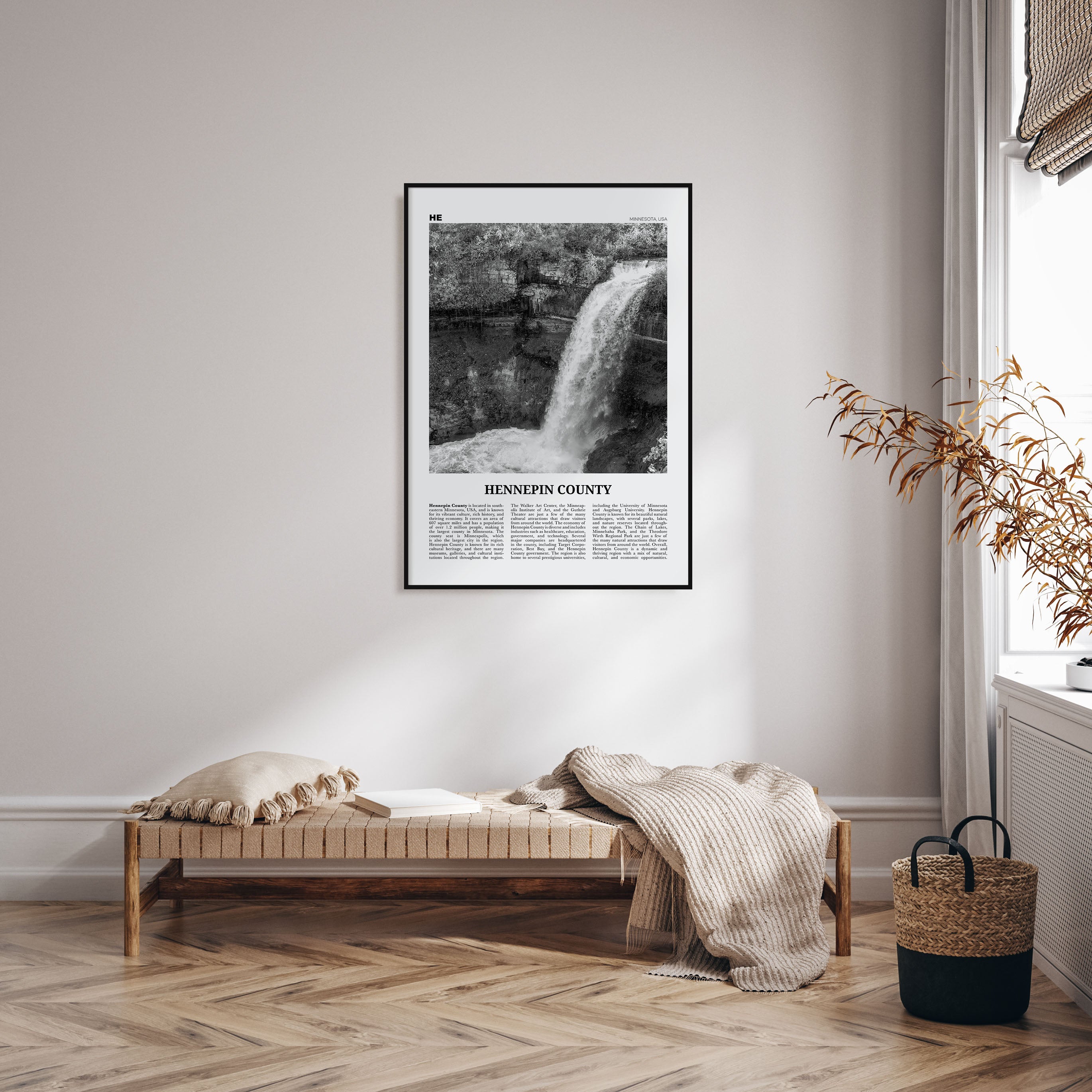 Hennepin County Travel B&W Poster