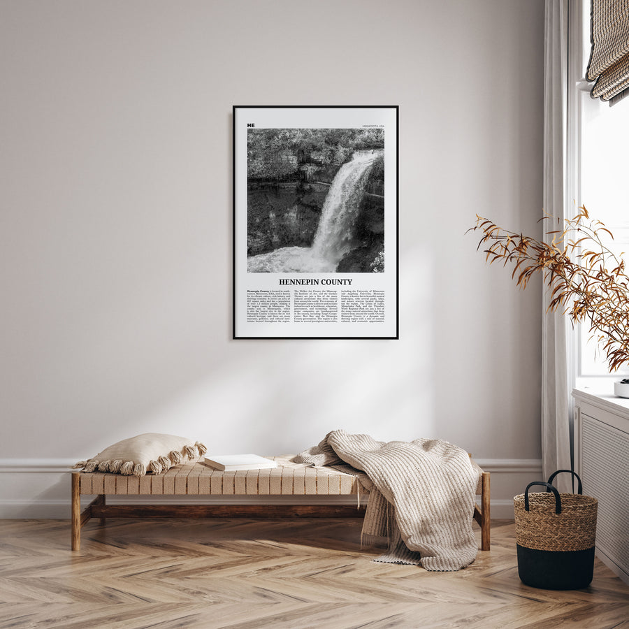 Hennepin County Travel B&W Poster