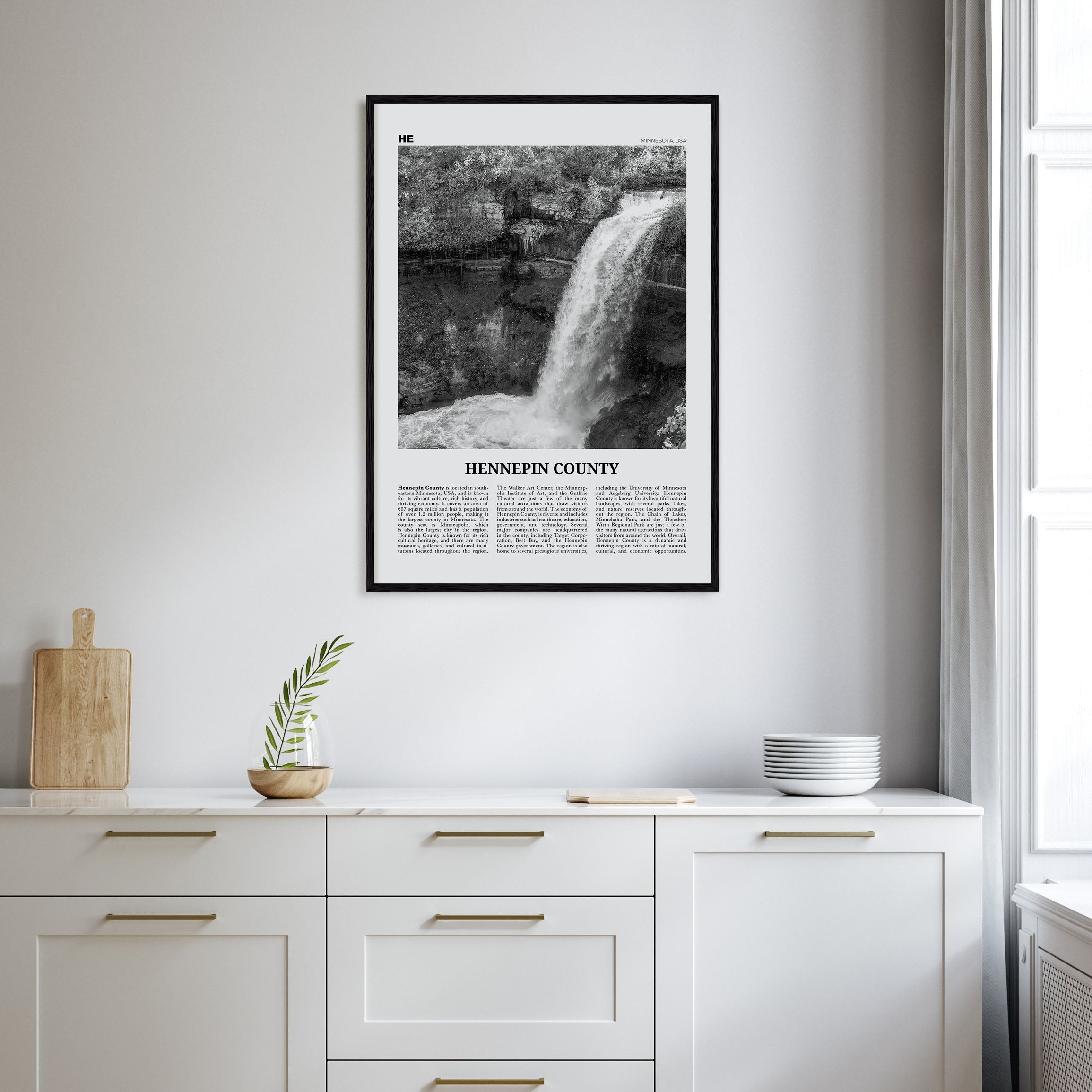 Hennepin County Travel B&W Poster