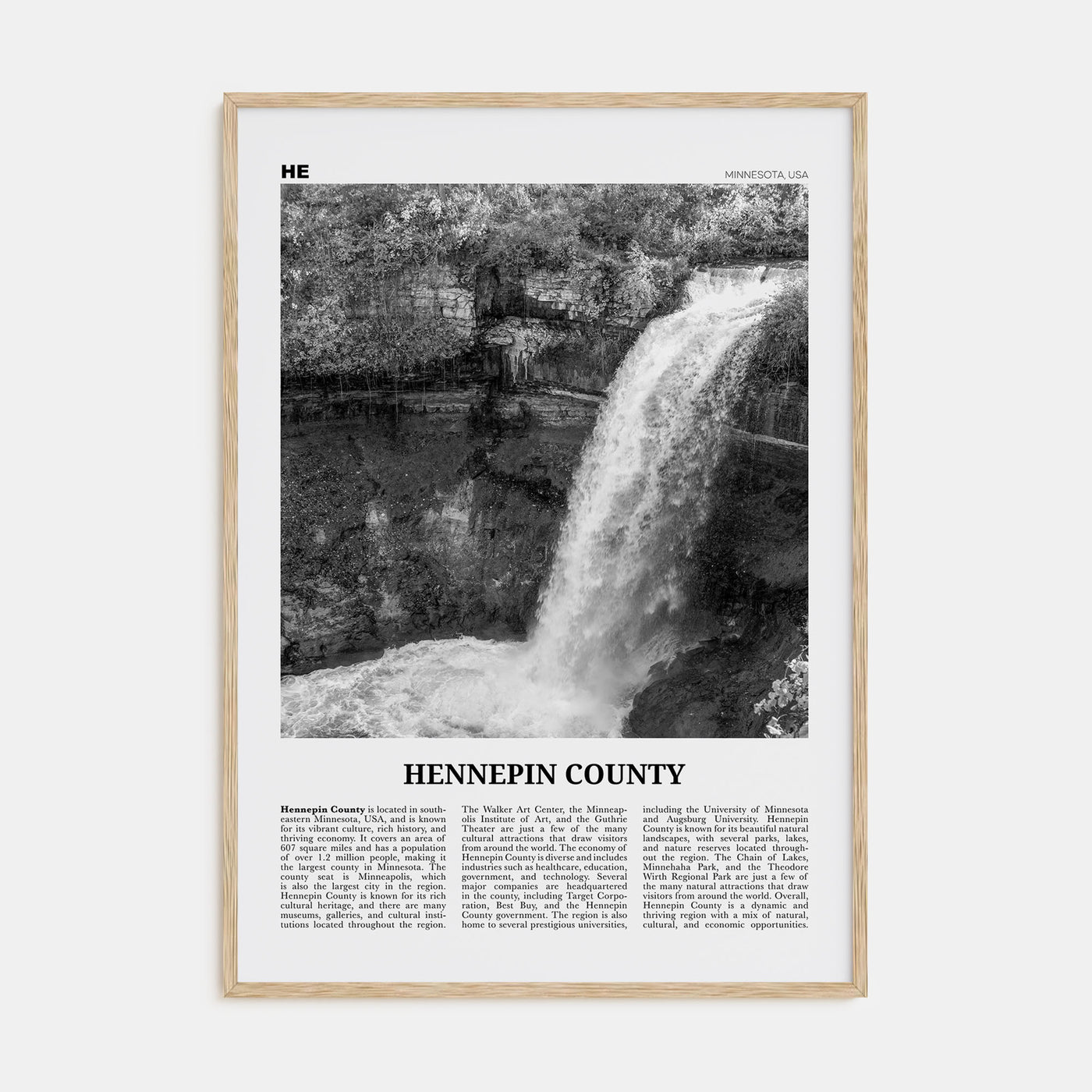 Hennepin County Travel B&W Poster