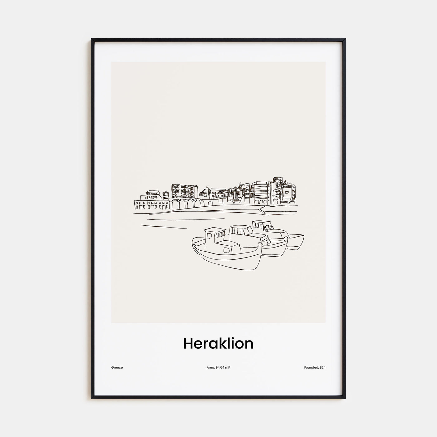 Heraklion Drawn Poster