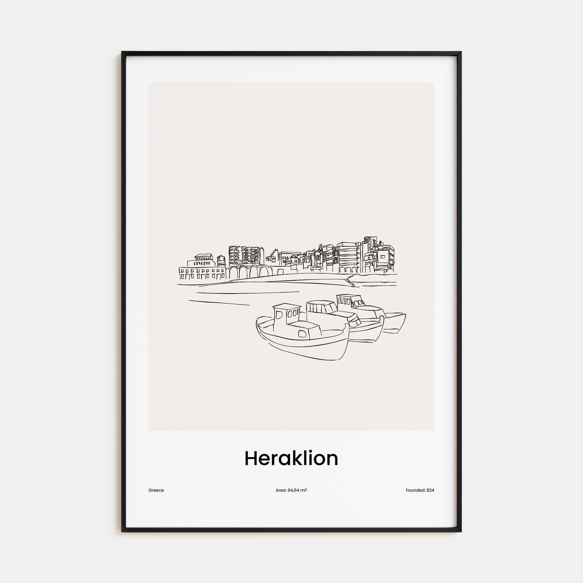 Heraklion Drawn Poster