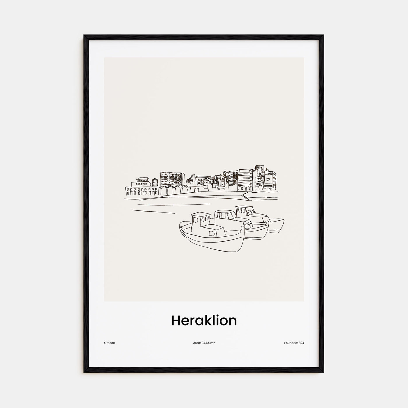 Heraklion Drawn Poster