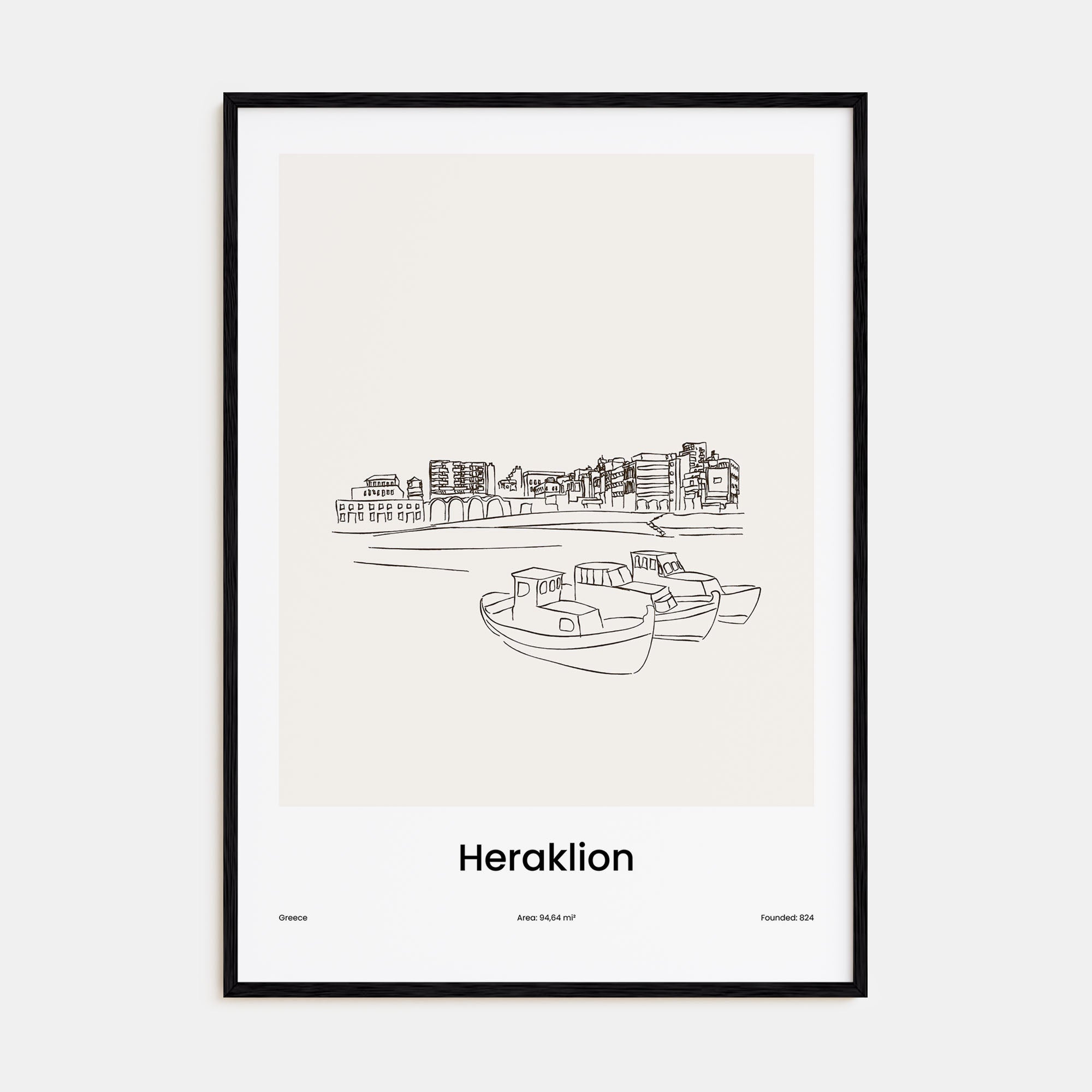 Heraklion Drawn Poster