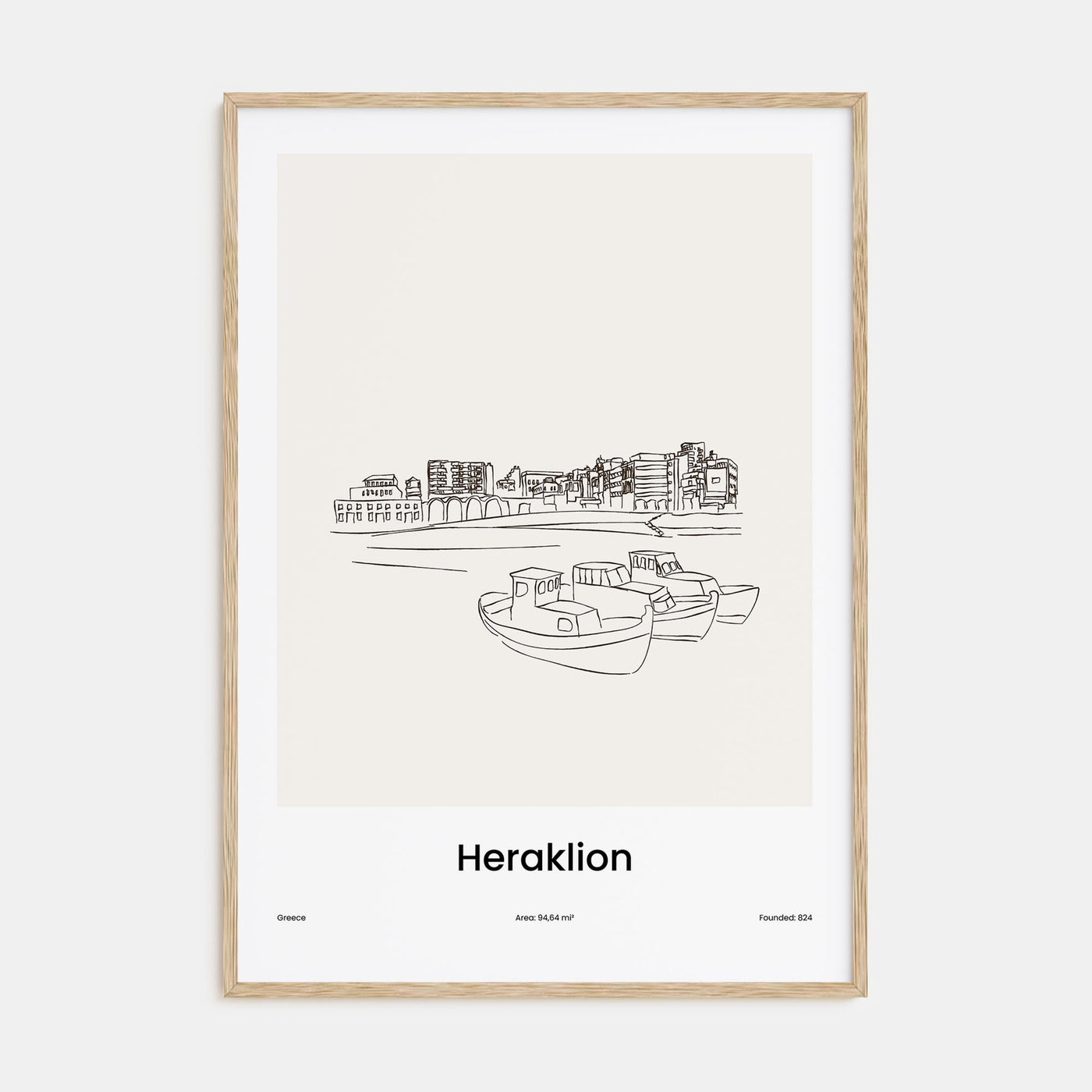 Heraklion Drawn Poster