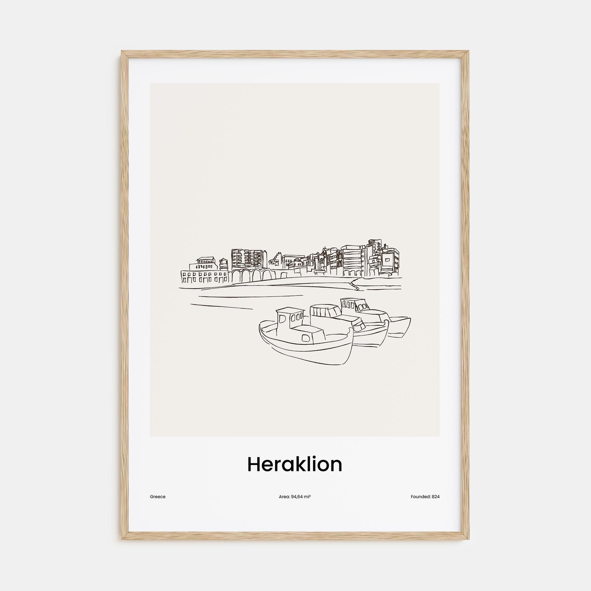 Heraklion Drawn Poster