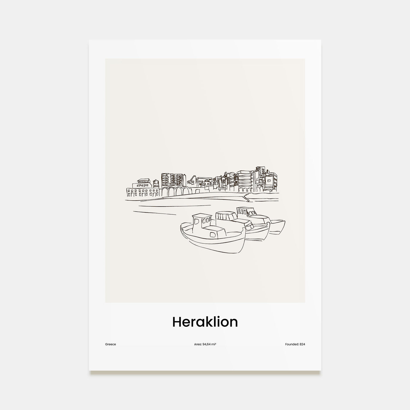 Heraklion Drawn Poster