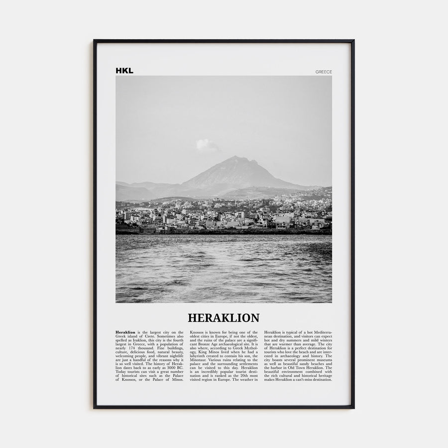 Heraklion Travel B&W Poster